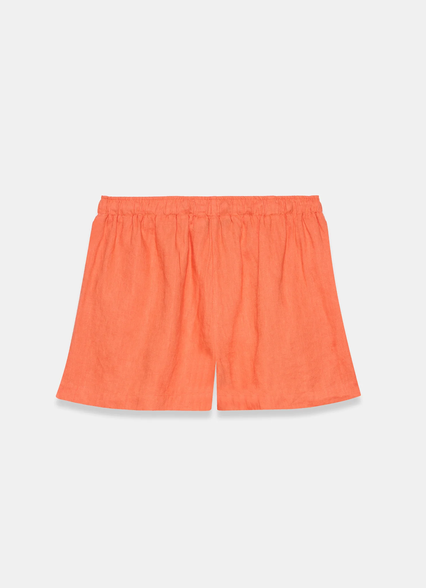 Orange Linen Drawstring Shorts - Image 7