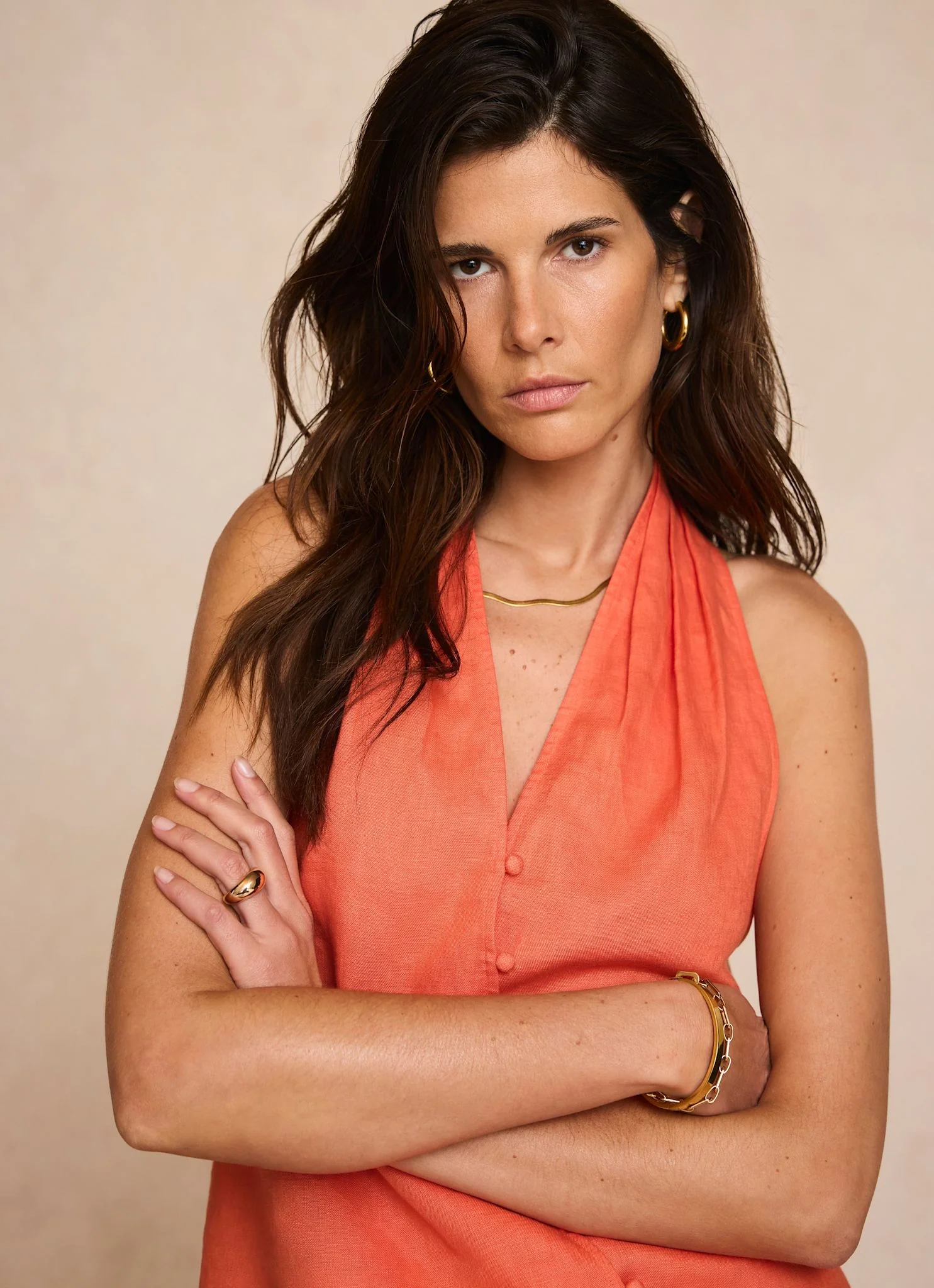 Orange Linen Halter Top - Image 4