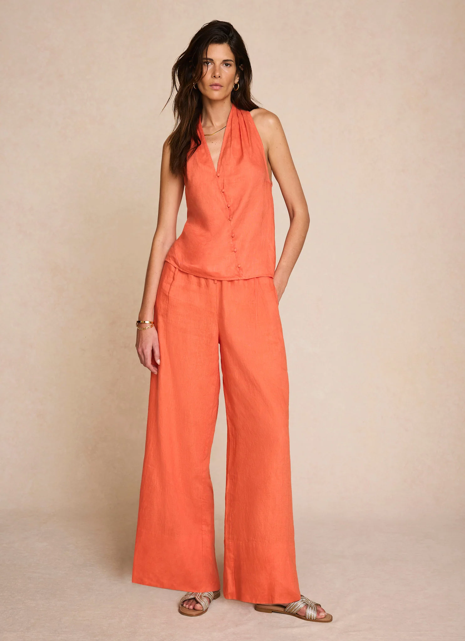 Orange Linen Halter Top - Image 5