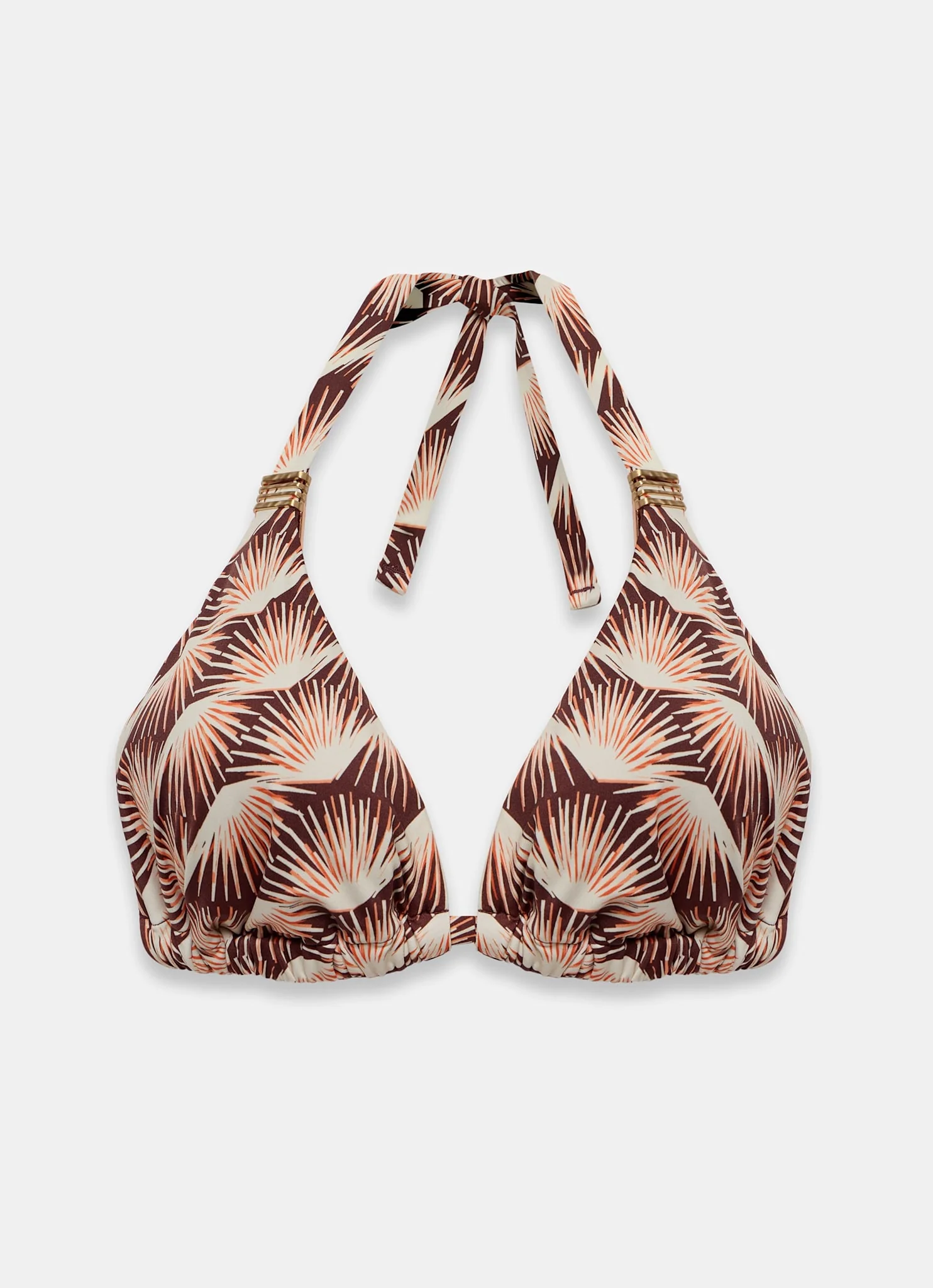 Orange Geo Print Halter Bikini Top - Image 7