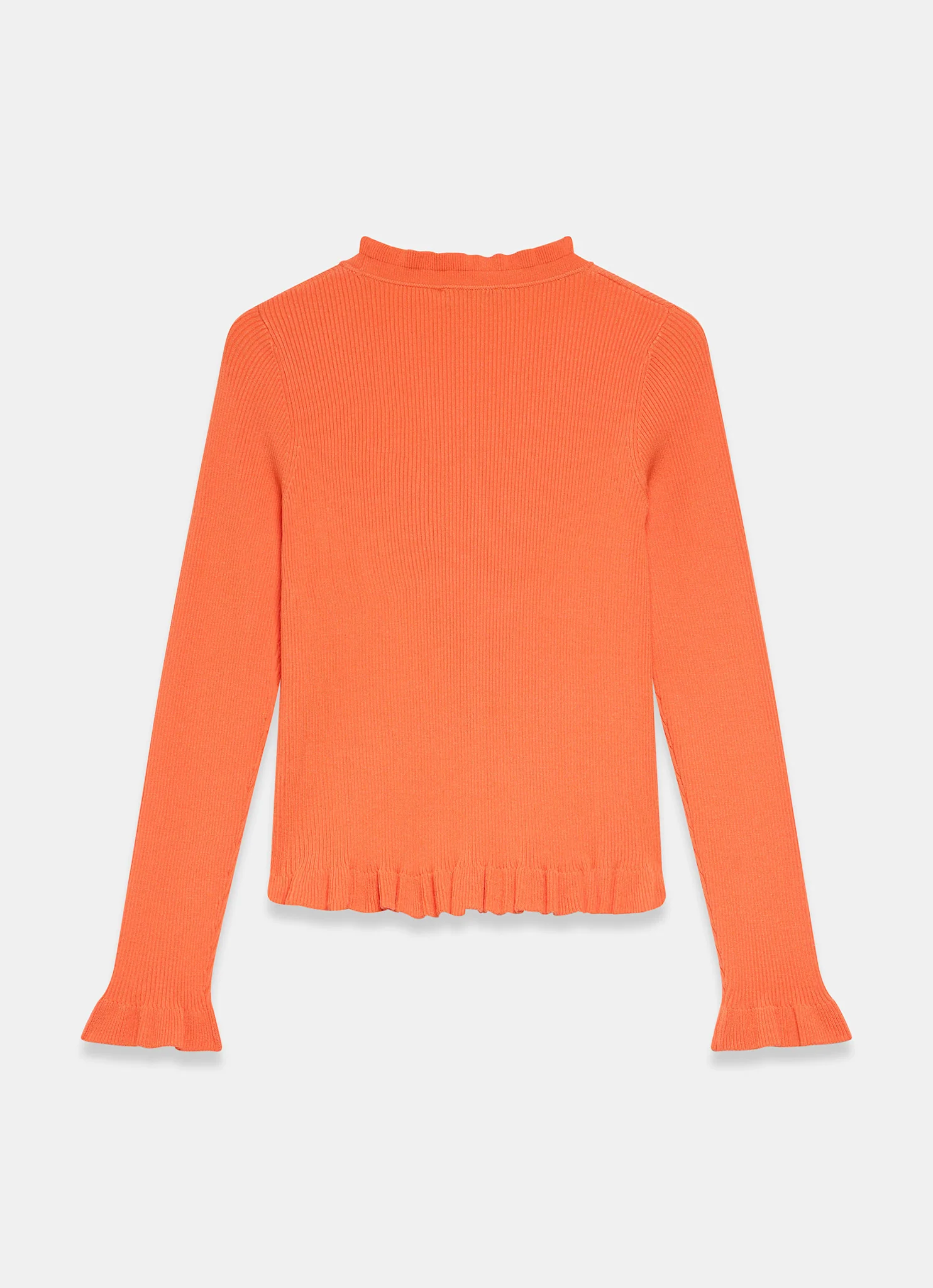 Orange Ruffle Detail Cardigan - Image 8