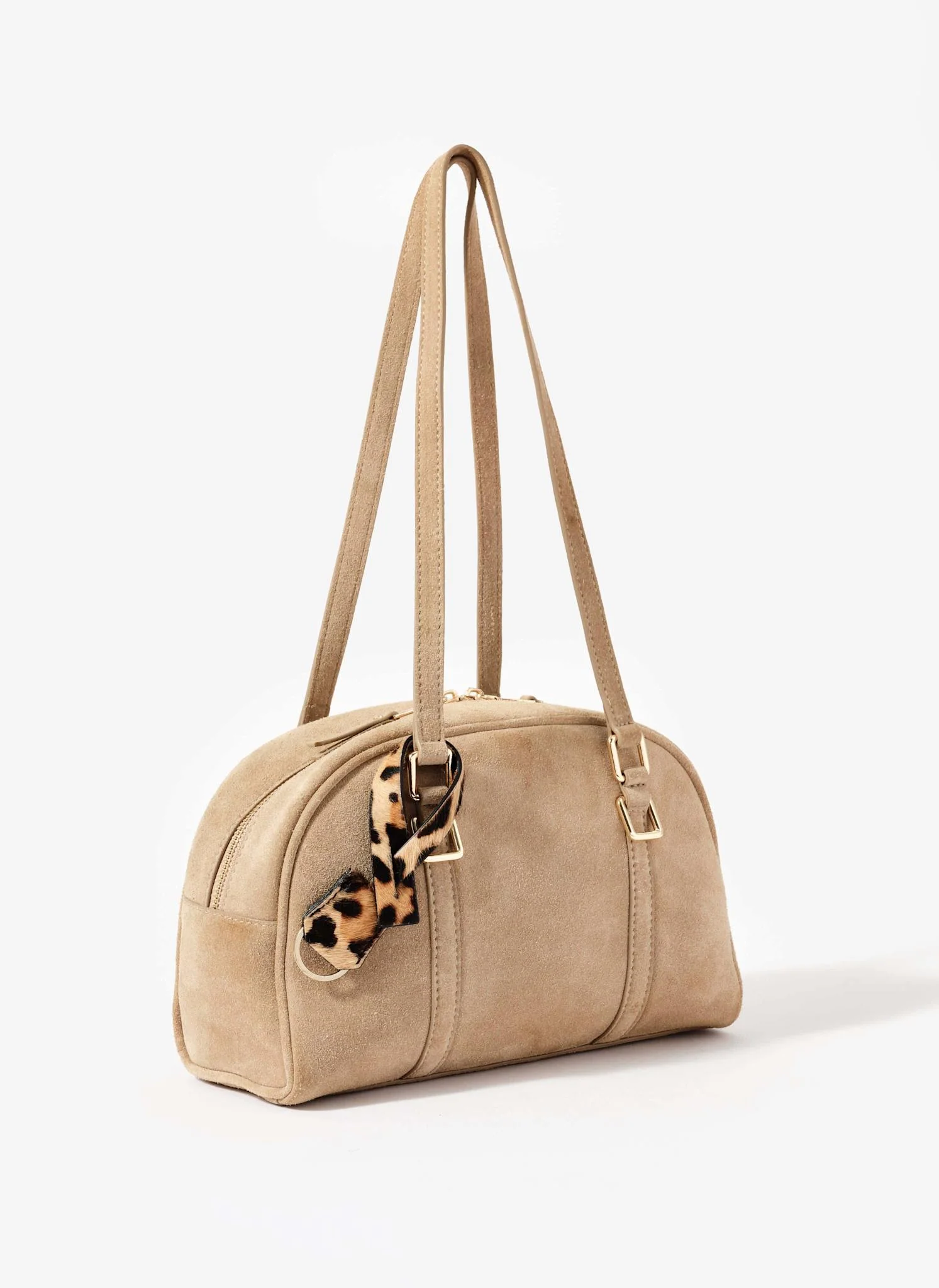 Otti Neutral Suede Shoulder Bag - Image 4