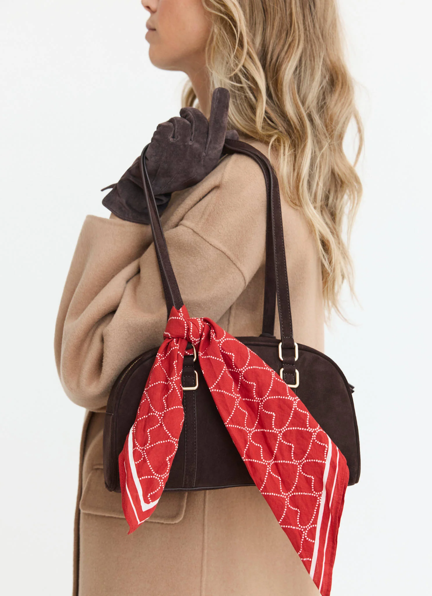 Otti Brown Suede Shoulder Bag - Image 2