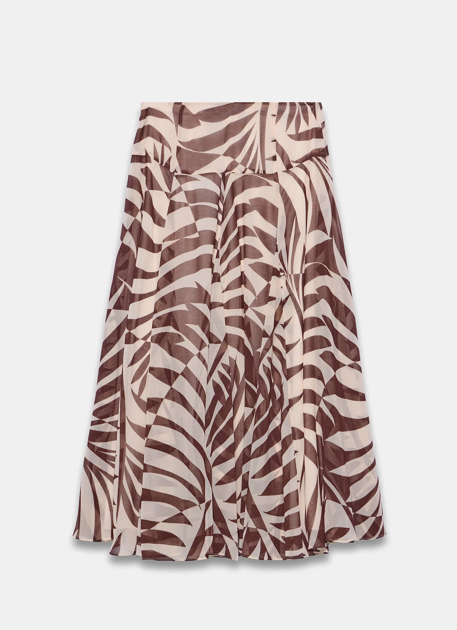 Burgundy Palm Print Maxi Skirt - Image 8