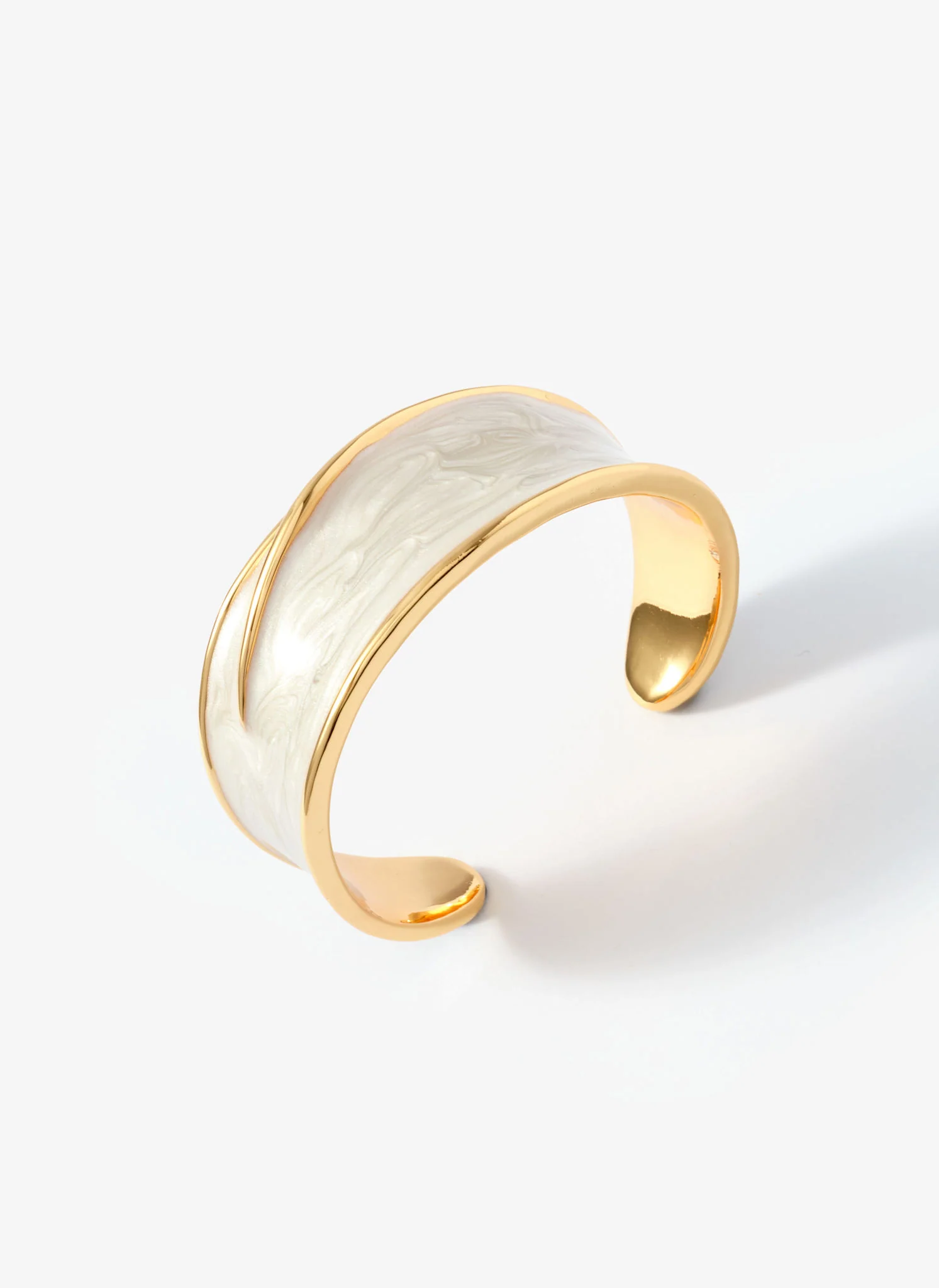 Gold Tone Pearlescent Bangle - Image 4