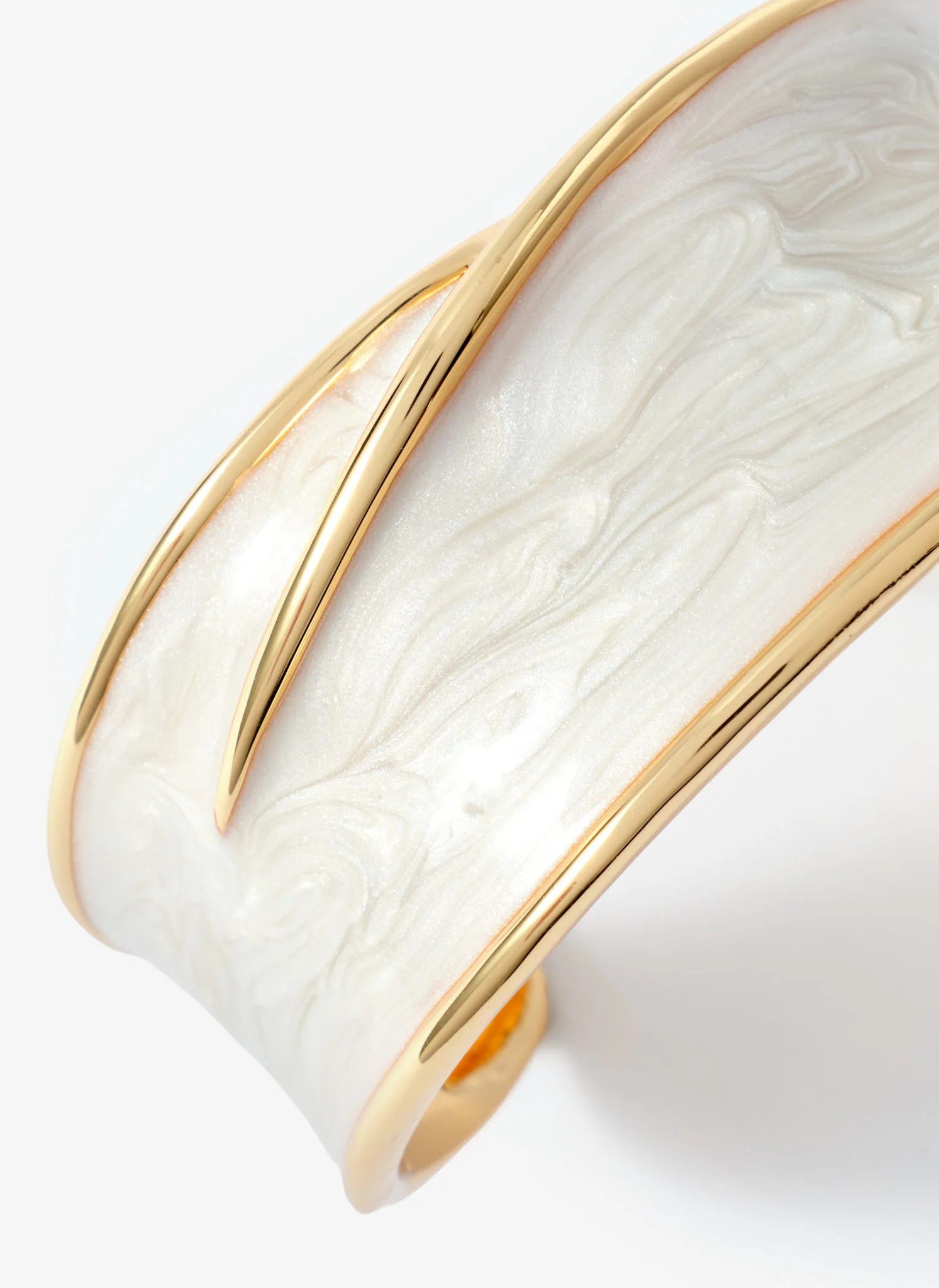 Gold Tone Pearlescent Bangle - Image 5