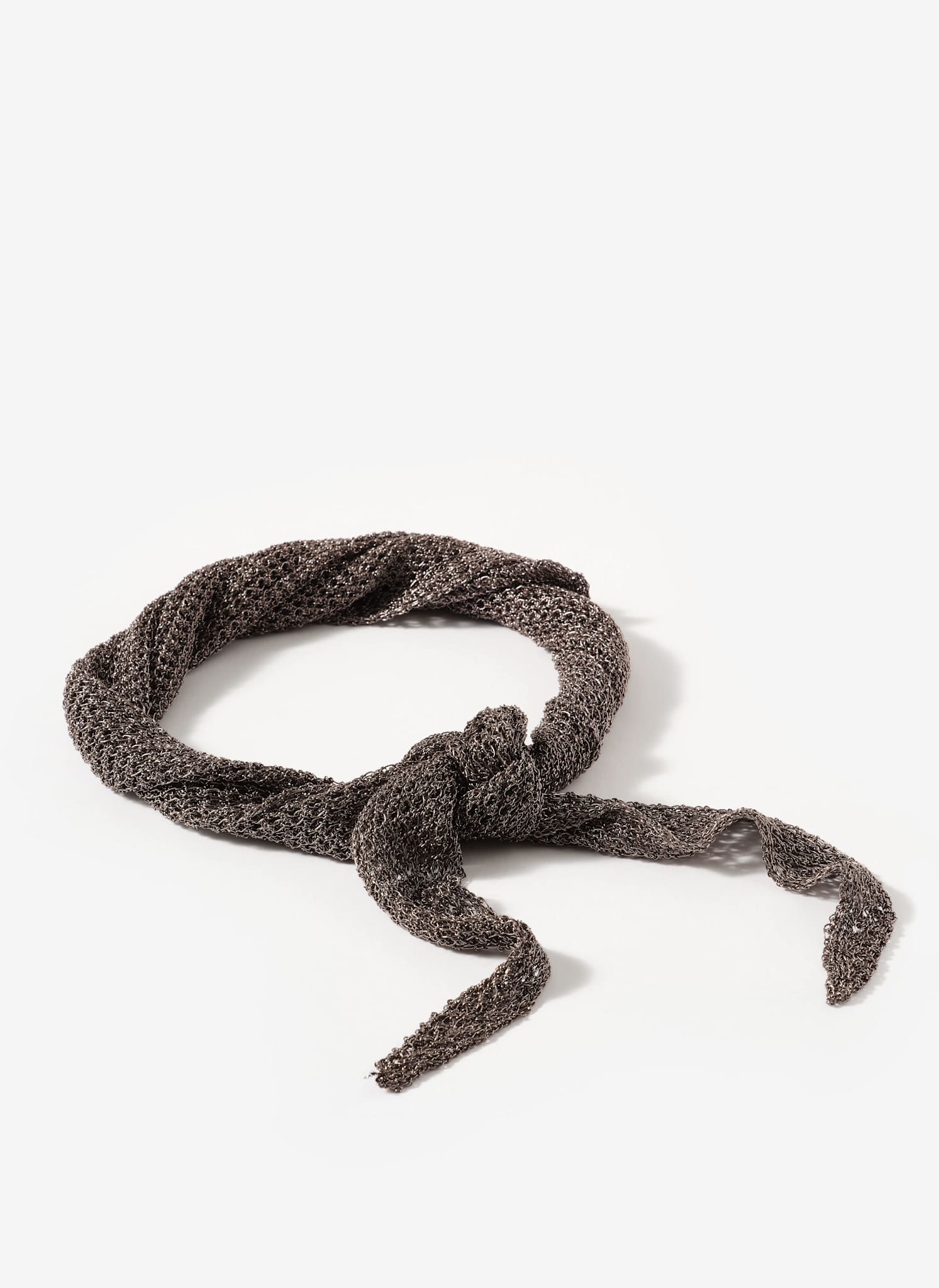 Dark Silver Metallic Neck Scarf - Image 3