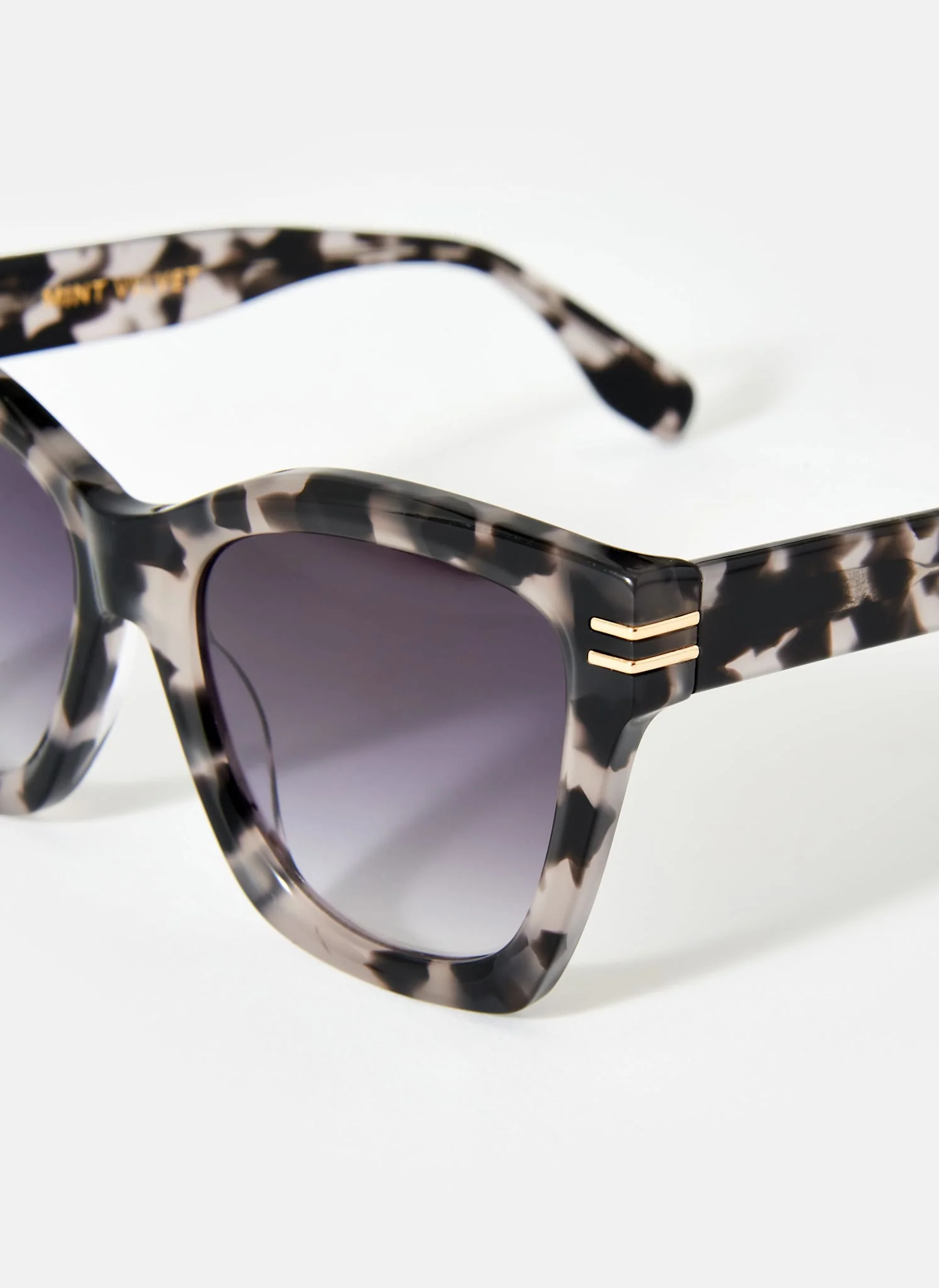 Grey Tortoiseshell Oversized Cat Eye Sunglasses - Image 3