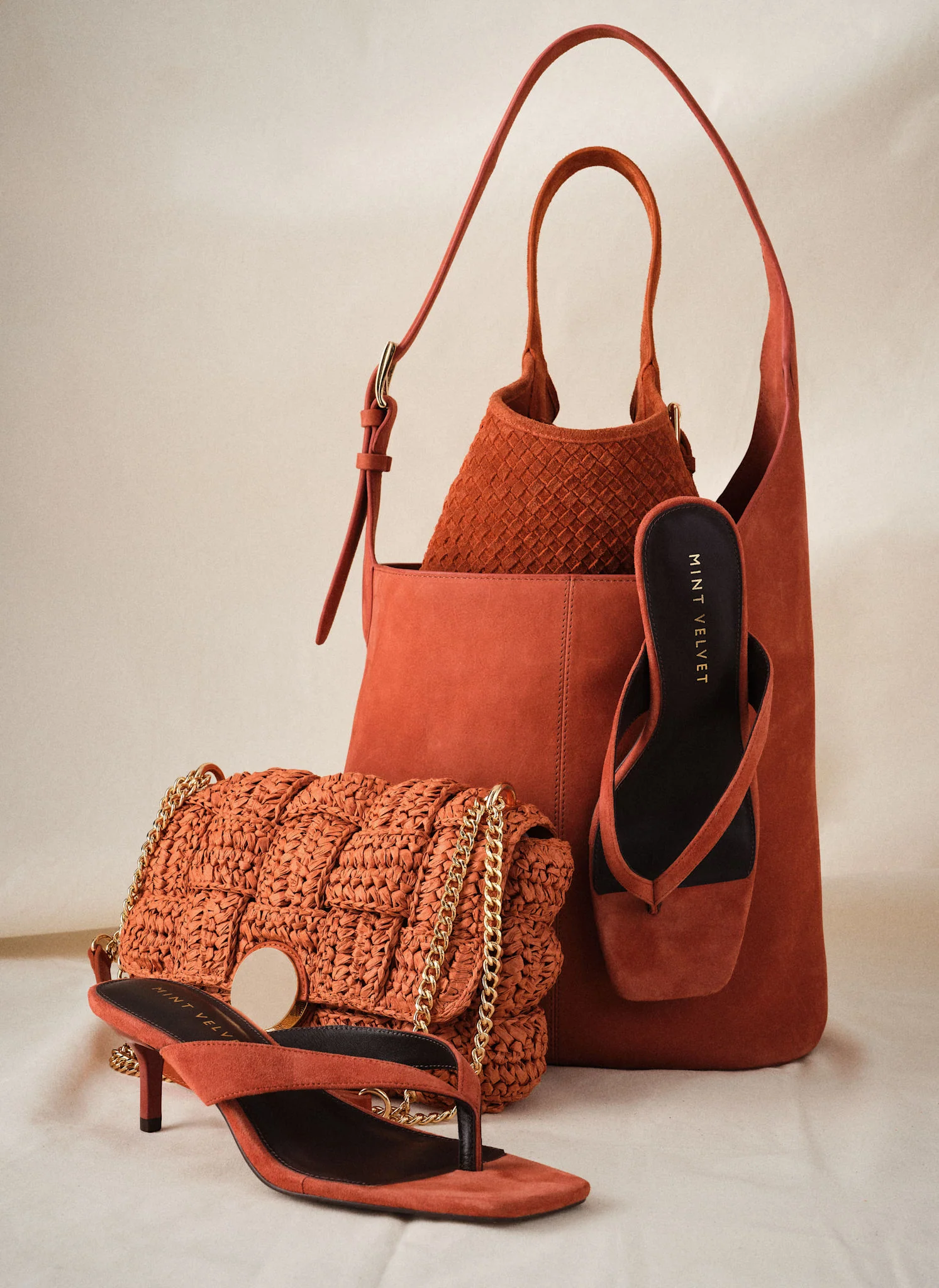 Pia Orange Woven Crossbody Bag - Image 3