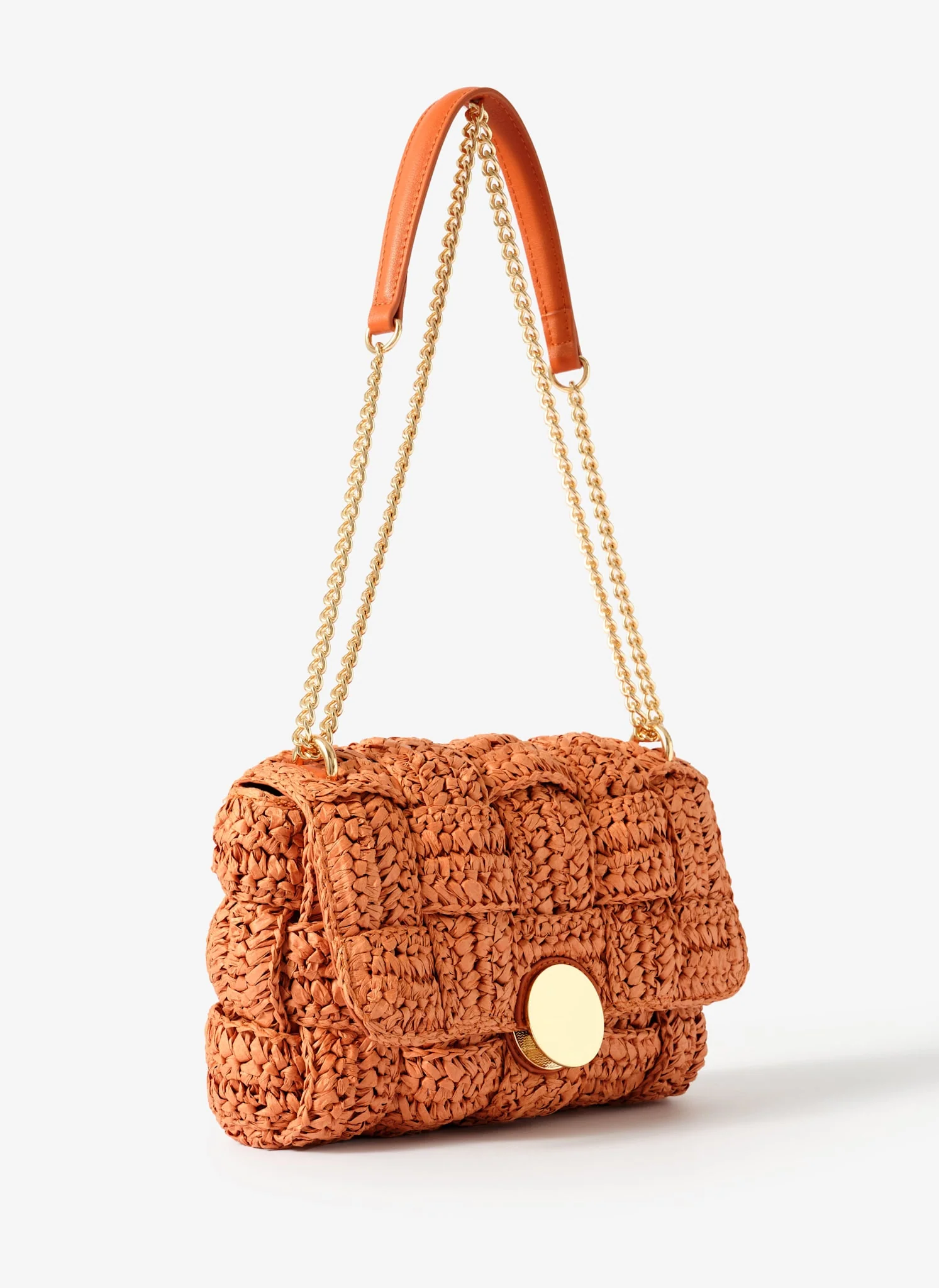 Pia Orange Woven Crossbody Bag - Image 5