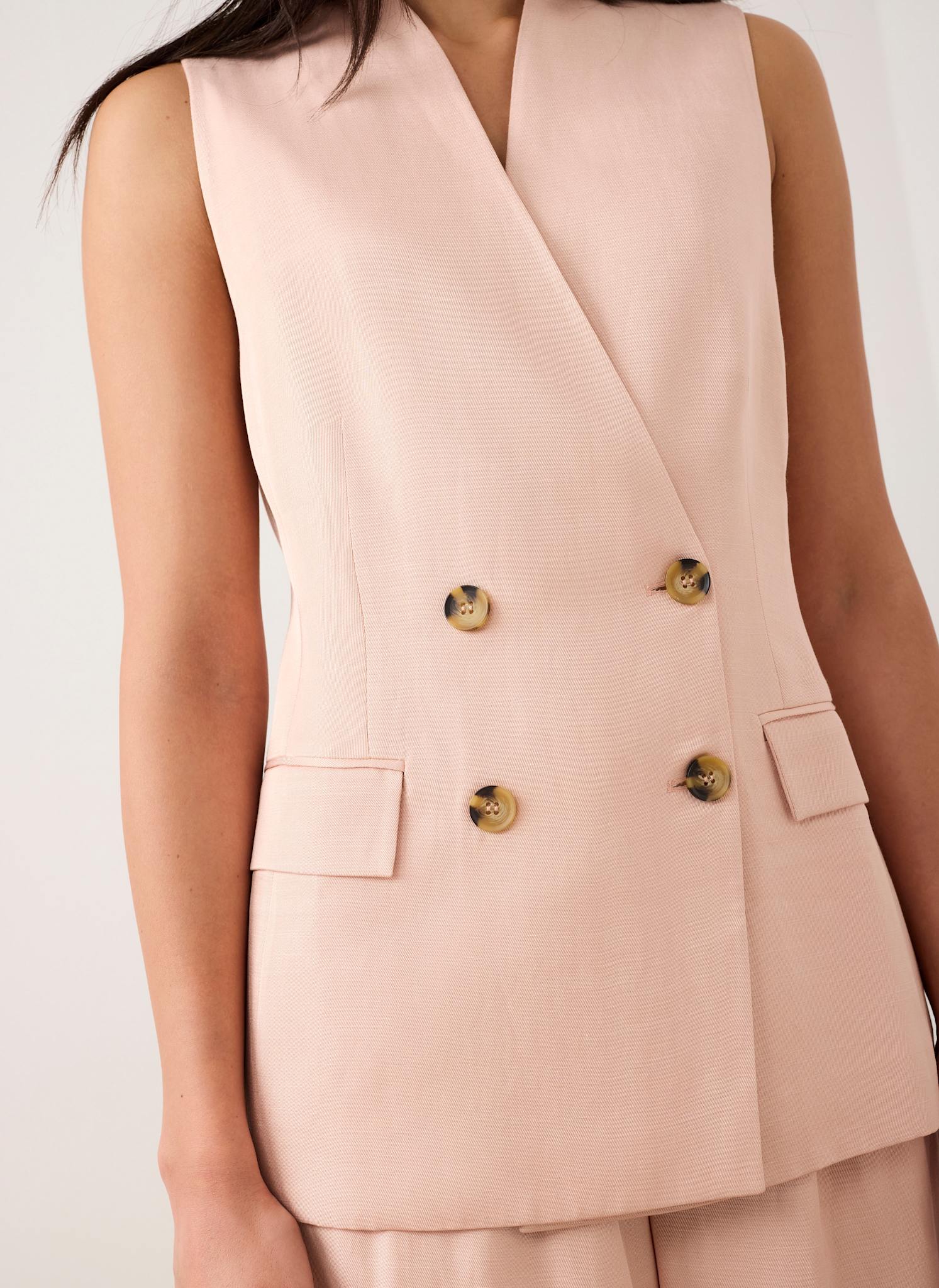 Pink Tailored Longline Waistcoat - Image 3