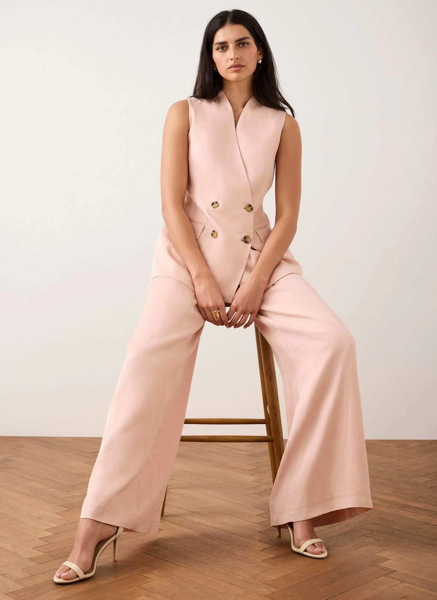 Pink Tailored Longline Waistcoat - Image 4
