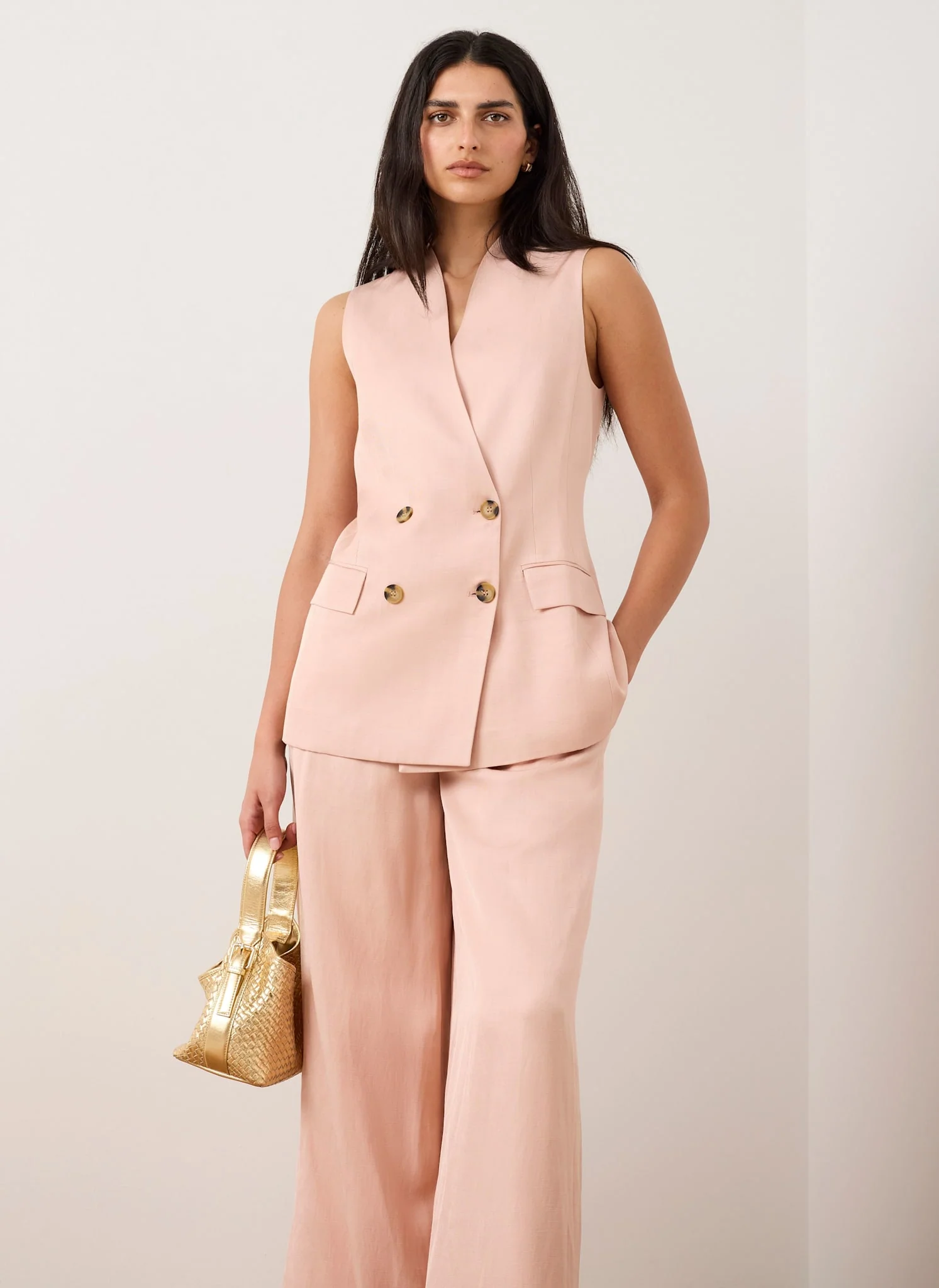 Pink Tailored Longline Waistcoat - Image 5