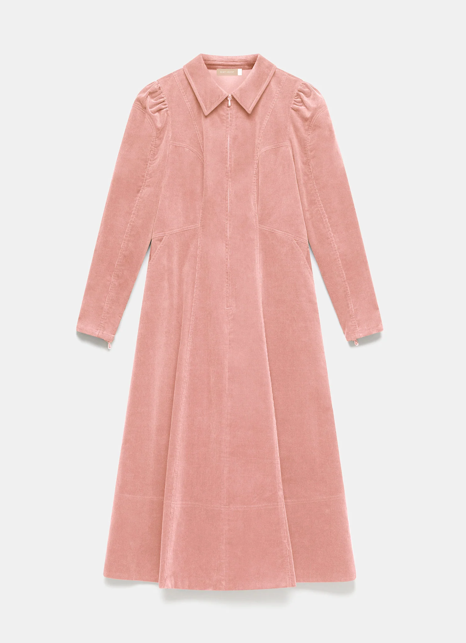 Pink Corduroy Midi Dress - Image 6