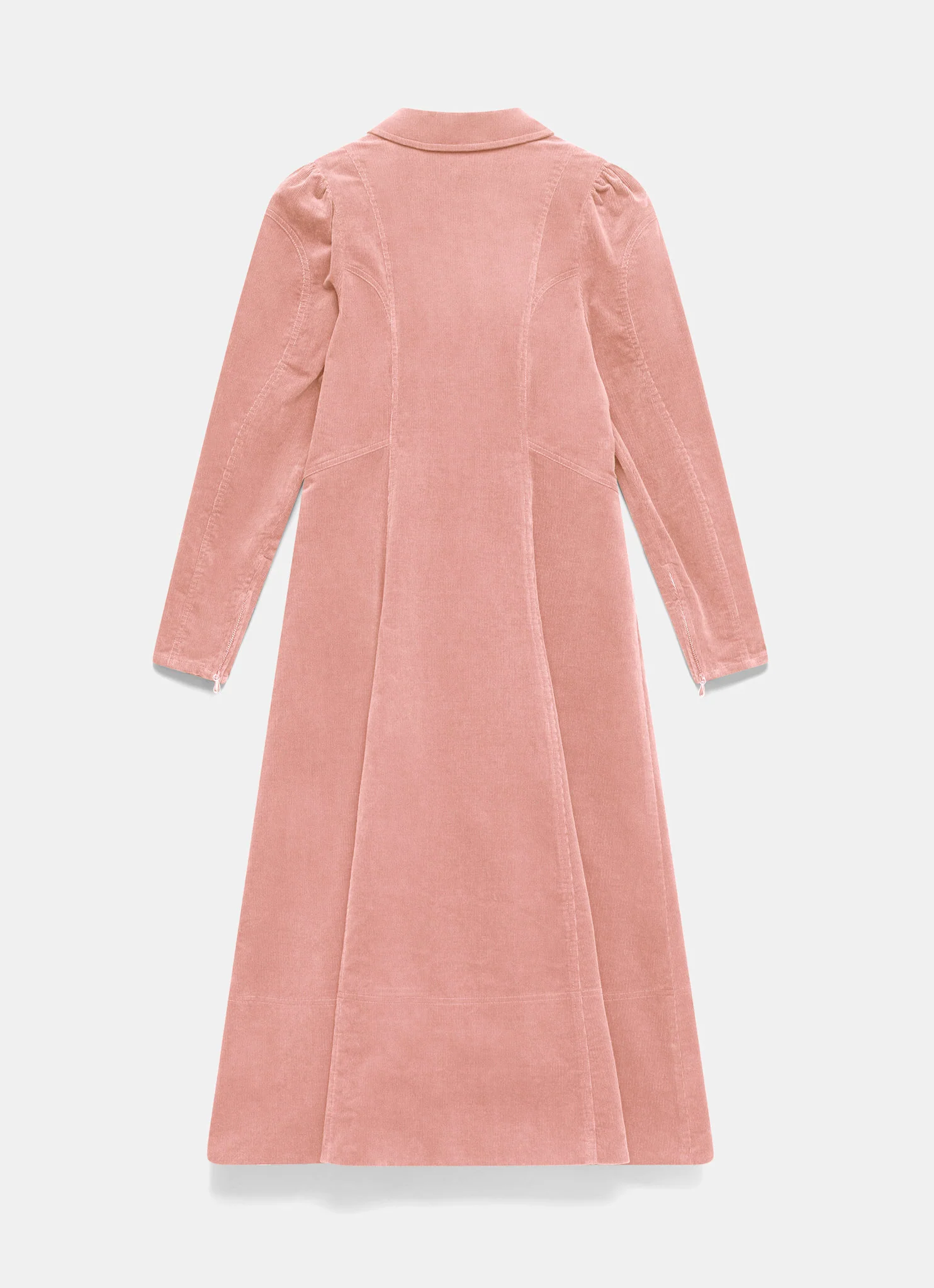 Pink Corduroy Midi Dress - Image 7