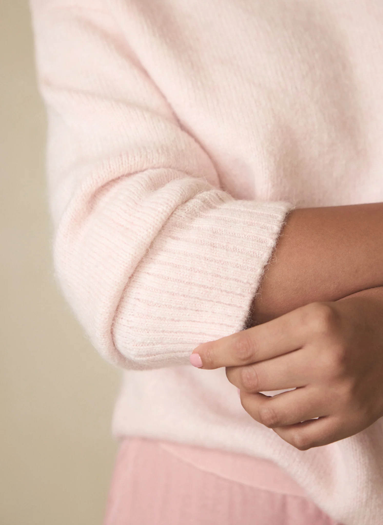 Pink Wool Blend Longline Knit Jumper - Image 4