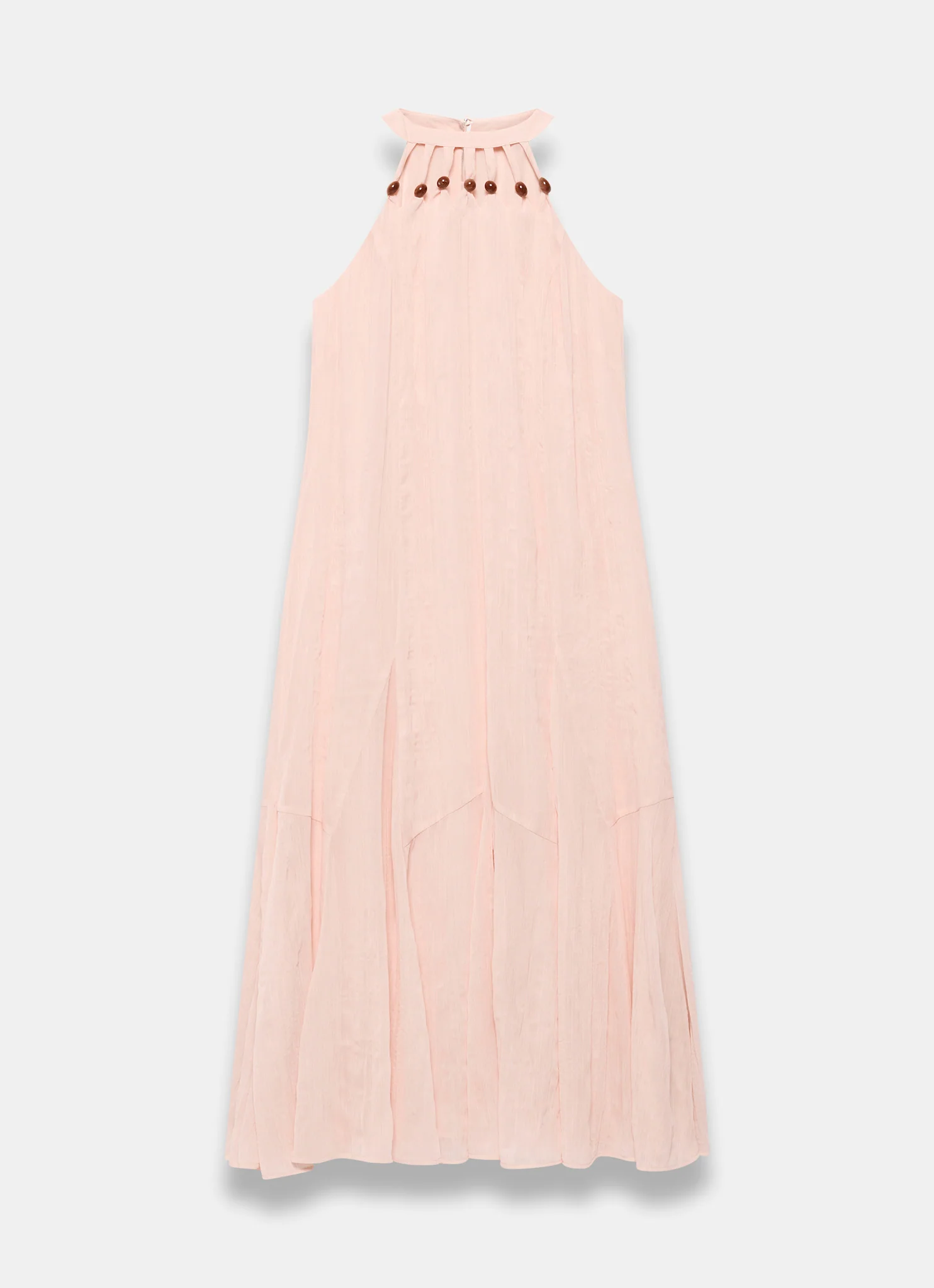 Pink Beaded Halter Maxi Dress - Image 6