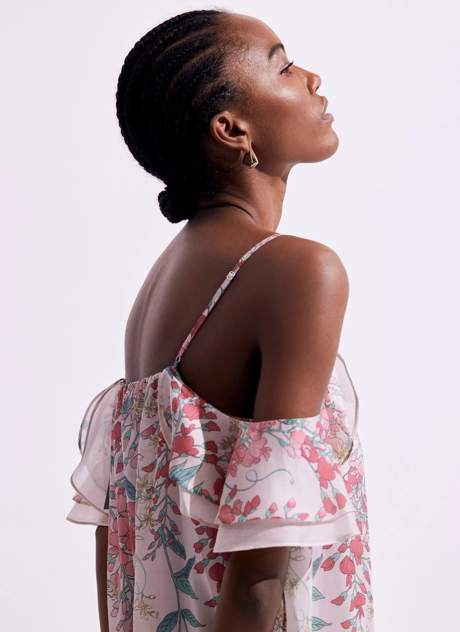 Pink Floral Print Midi Dress - Image 4