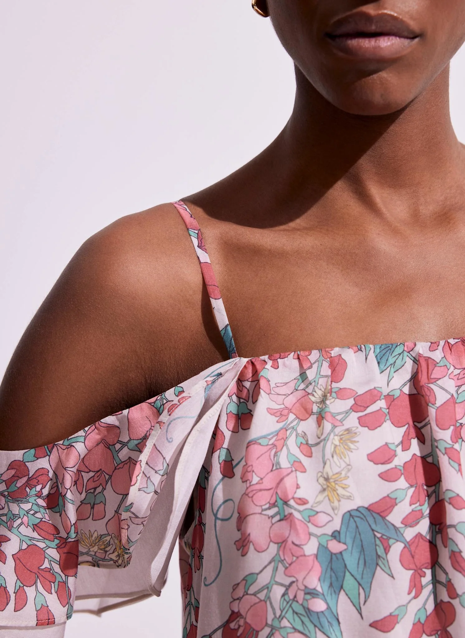 Pink Floral Print Midi Dress - Image 6