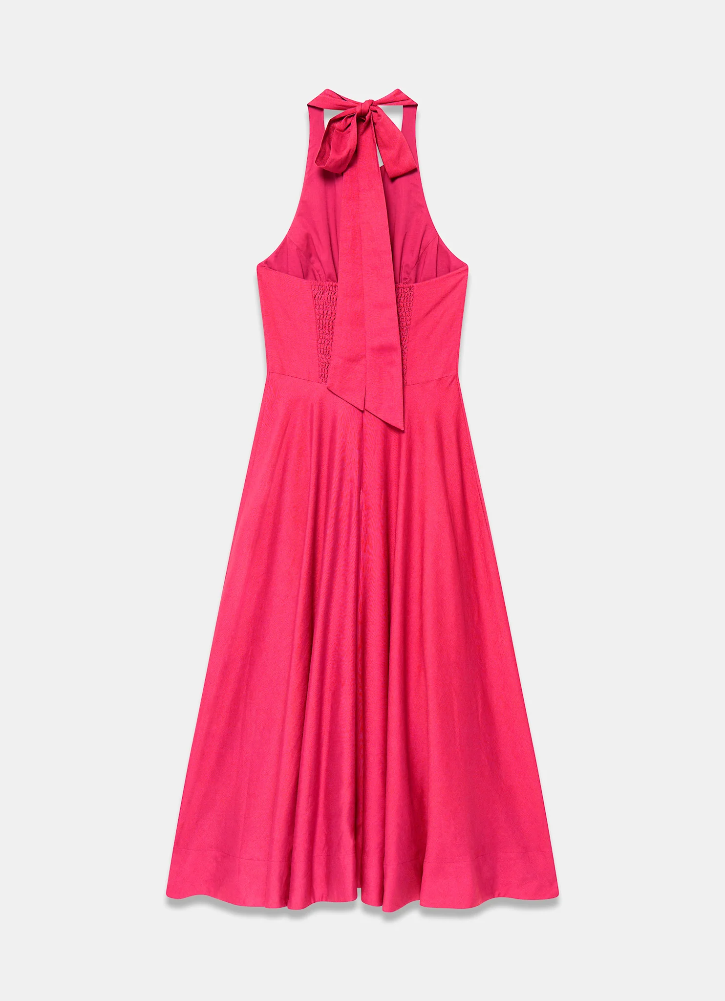 Pink Linen Blend Halter Midi Dress - Image 7
