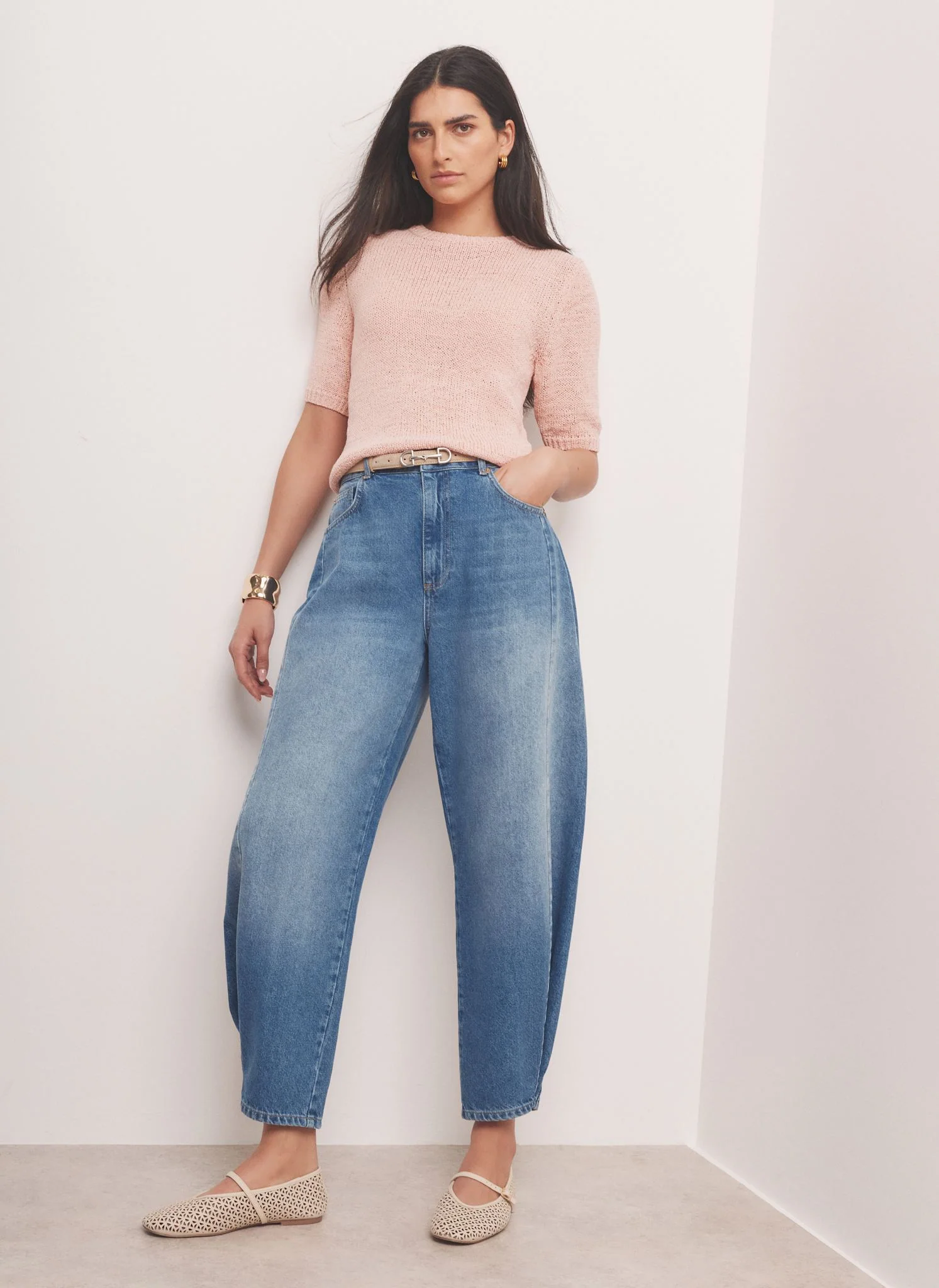 Pink Cotton Blend Knit Top - Image 5