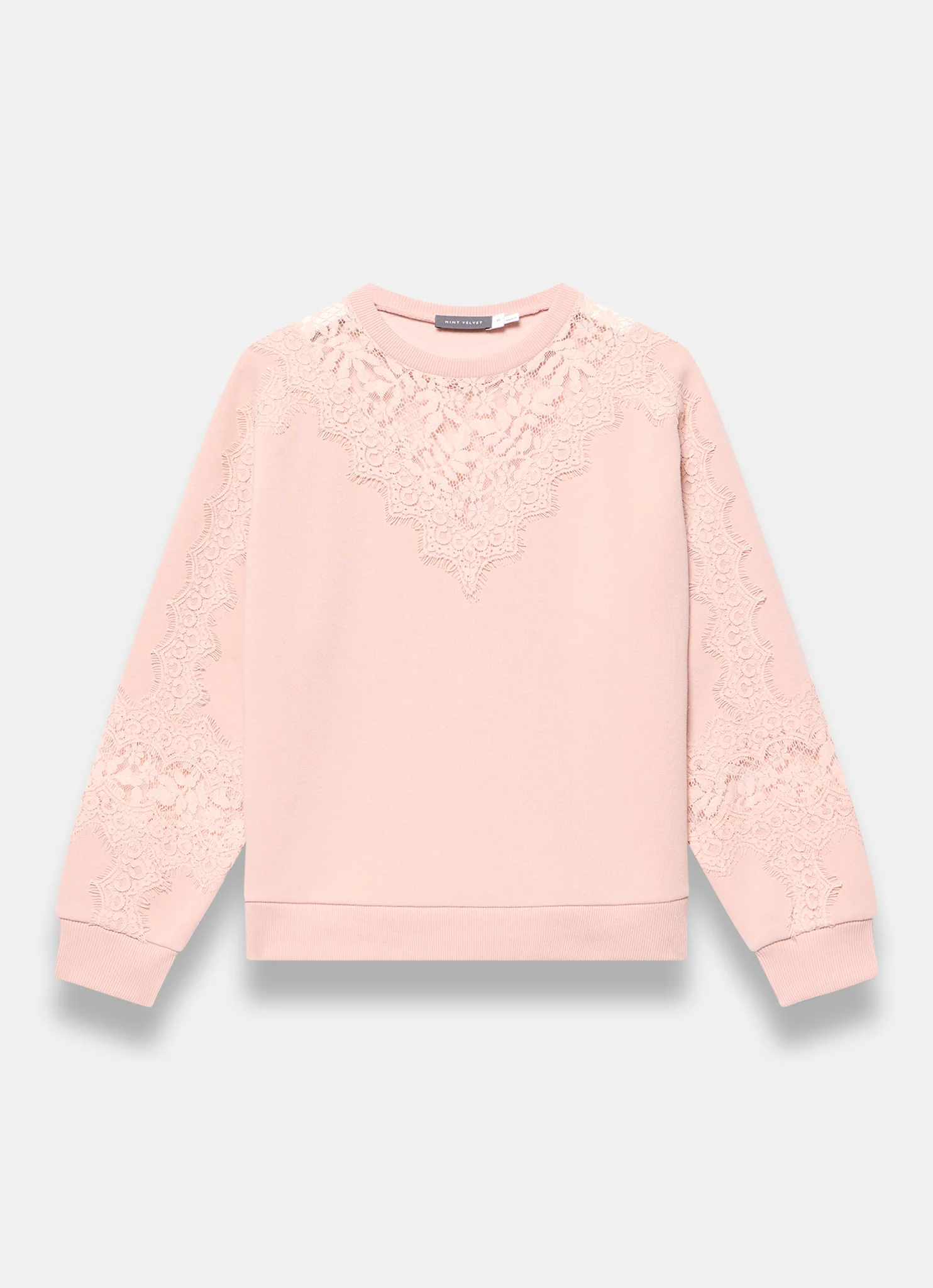 Pink Lace Detail Sweatshirt - Image 7