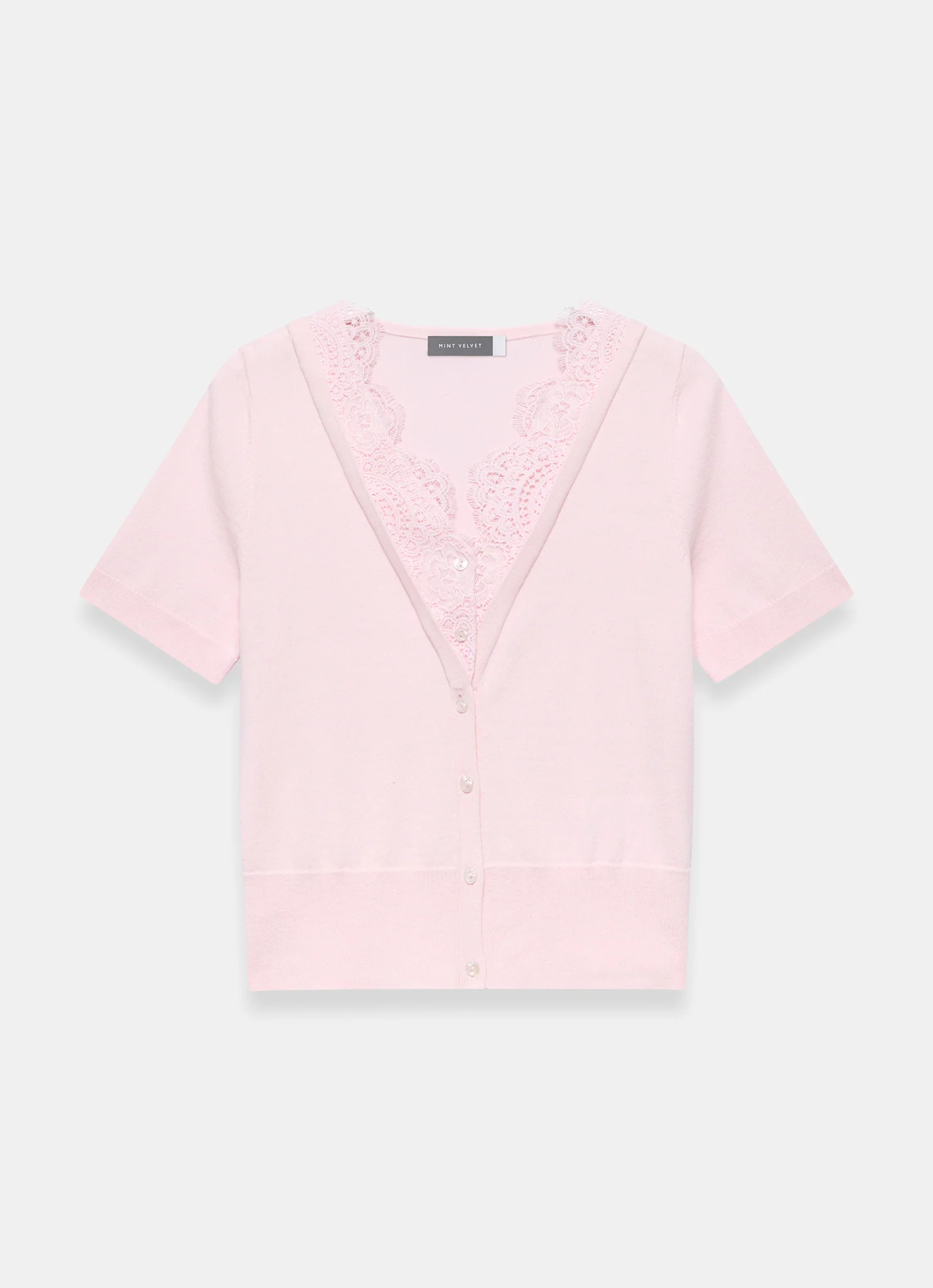 Pink Cotton Lace Trim Top - Image 6