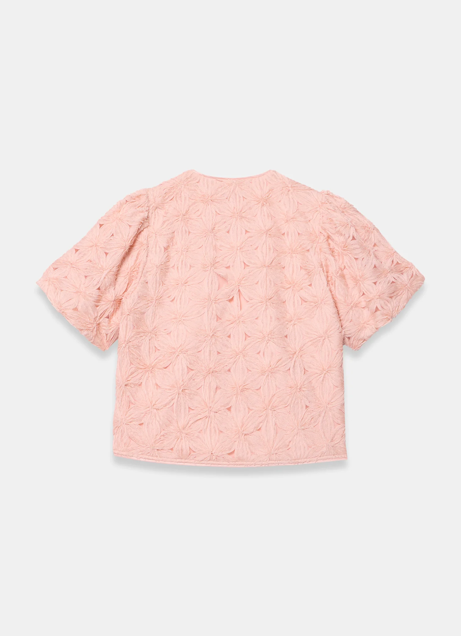 Pink Textured Puff Sleeve Blouse - Image 8