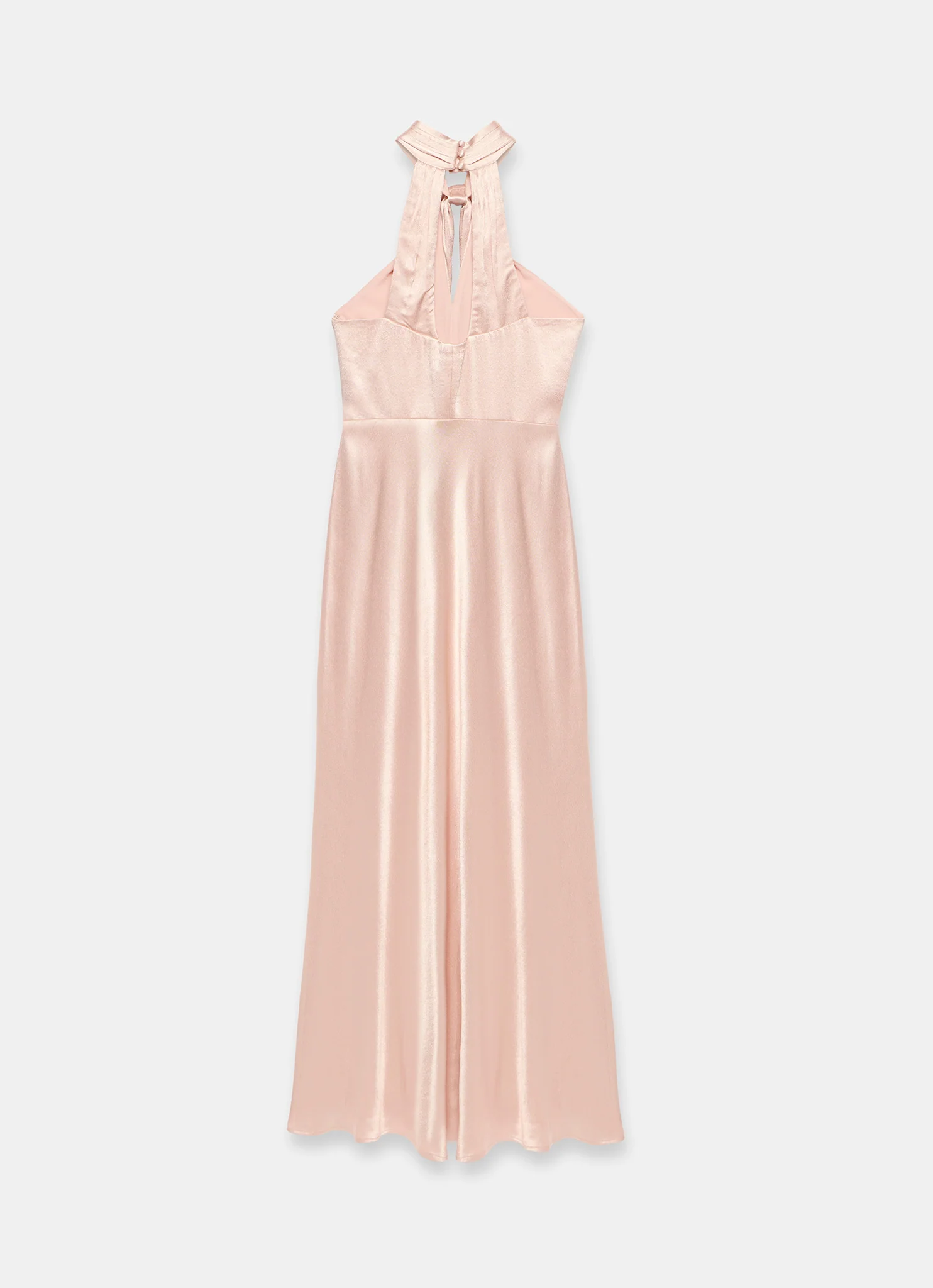 Pink Satin Halter Maxi Dress - Image 8