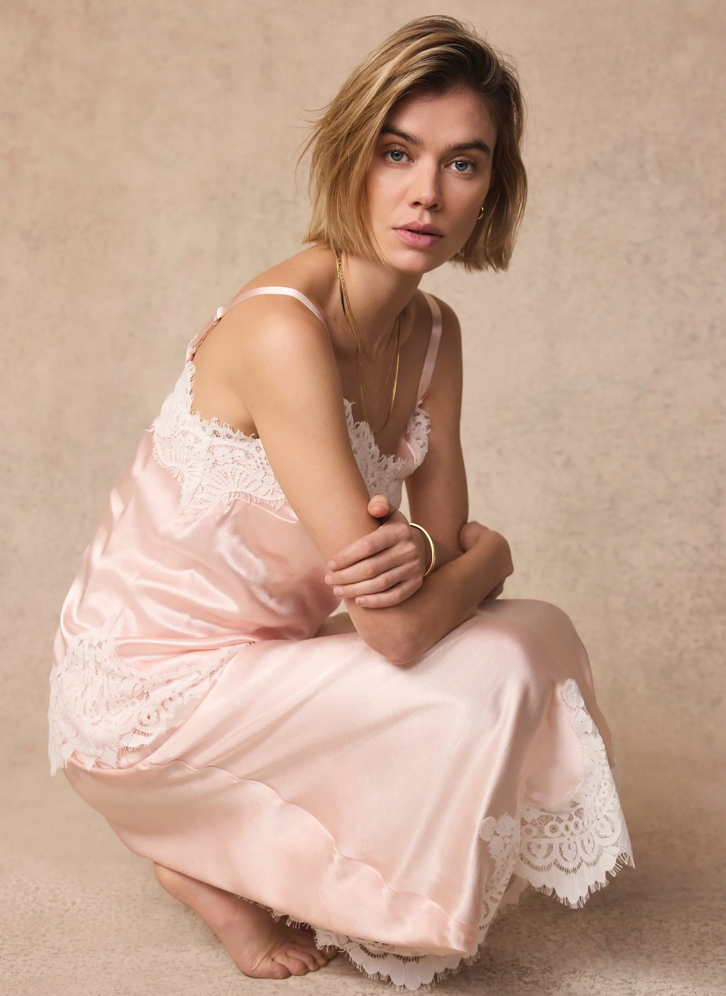Pink Satin Lace Camisole Top - Image 3