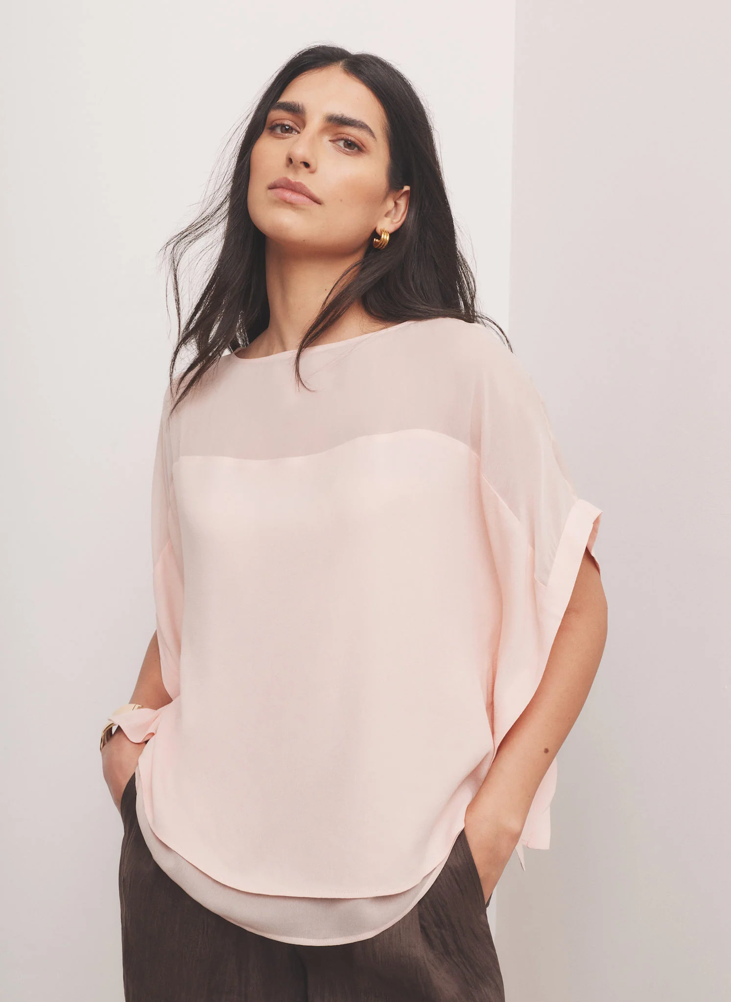 Pink Sheer Panel Top - Image 2