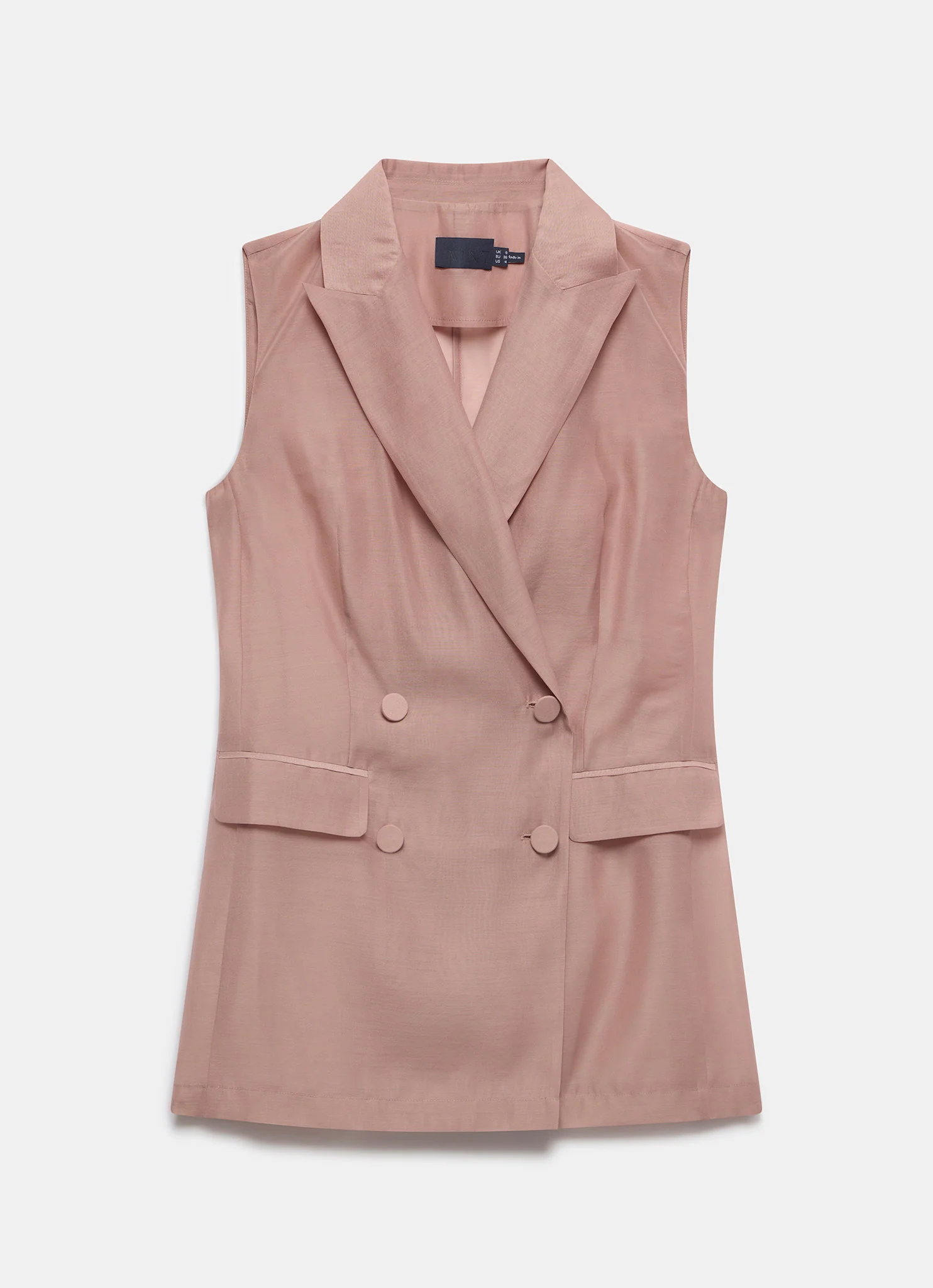 Pink Double Breasted Sheer Waistcoat - Image 6