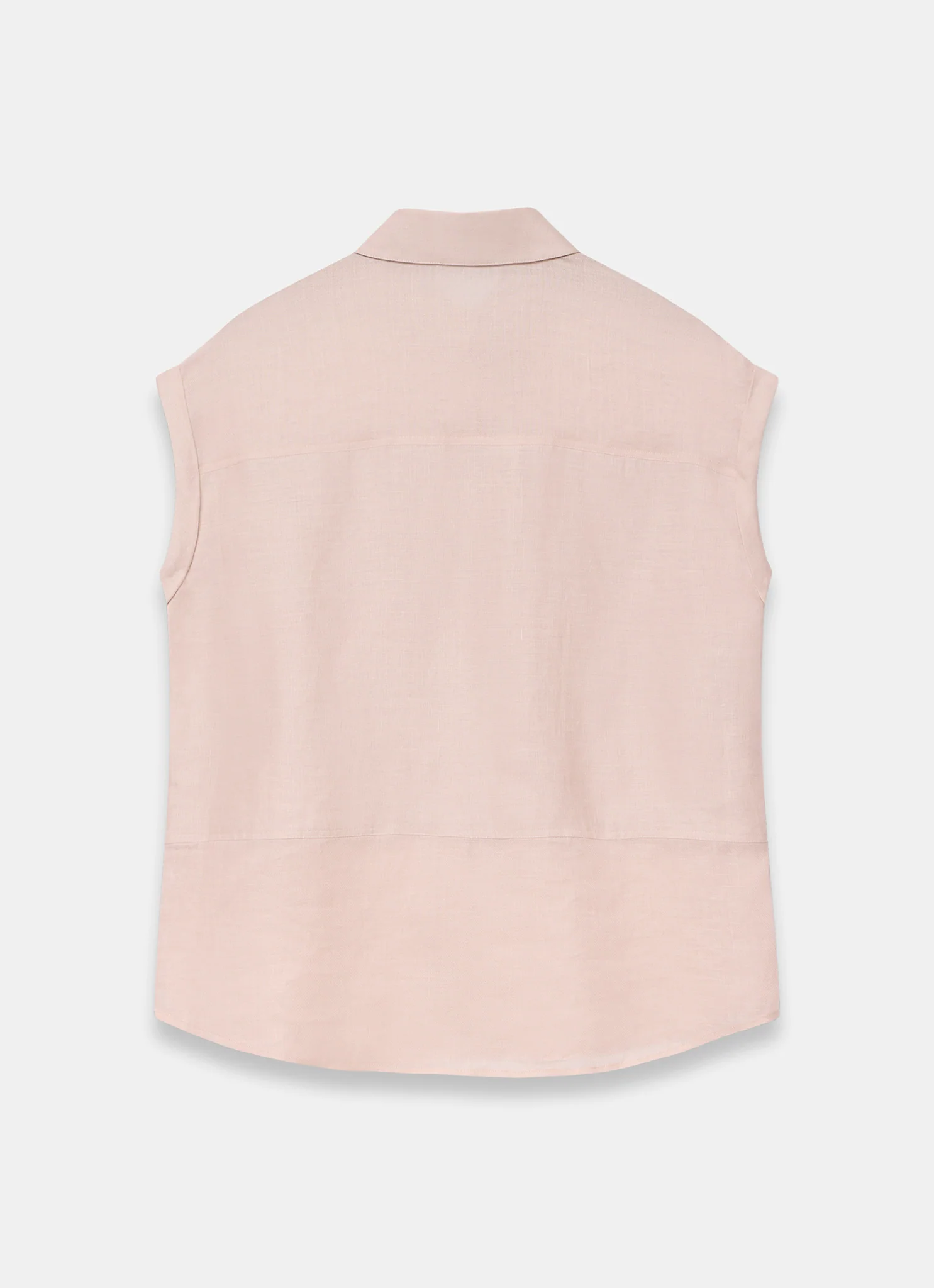 Pink Linen Blend Sheer Panel Shirt - Image 7