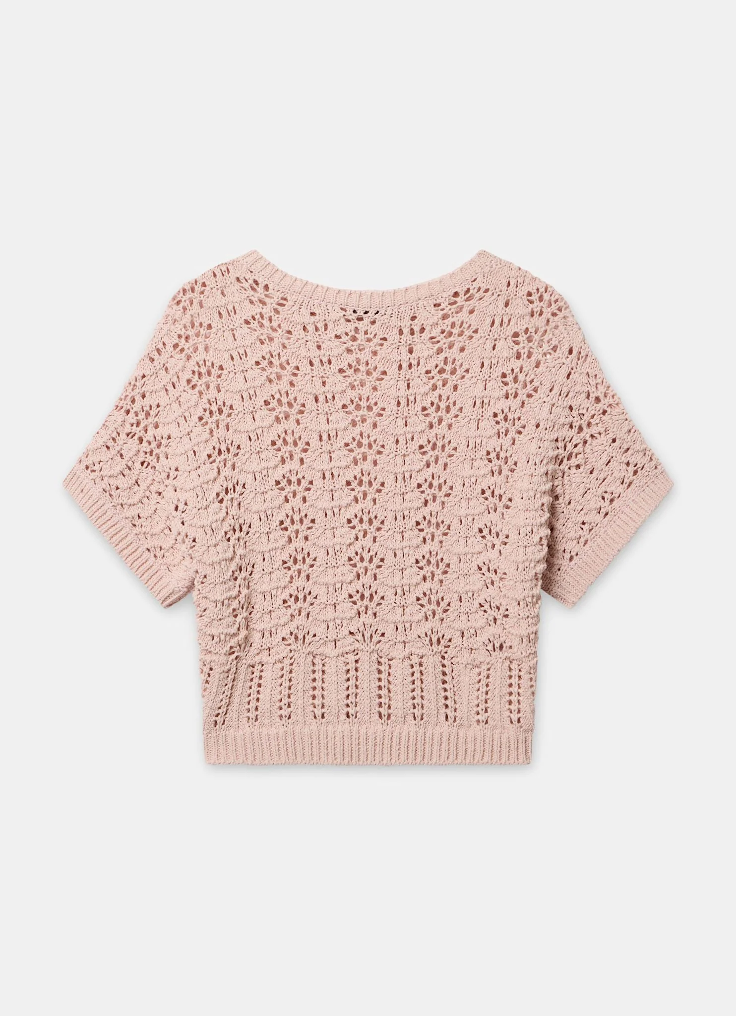 Pink Open Stitch Batwing Top - Image 6