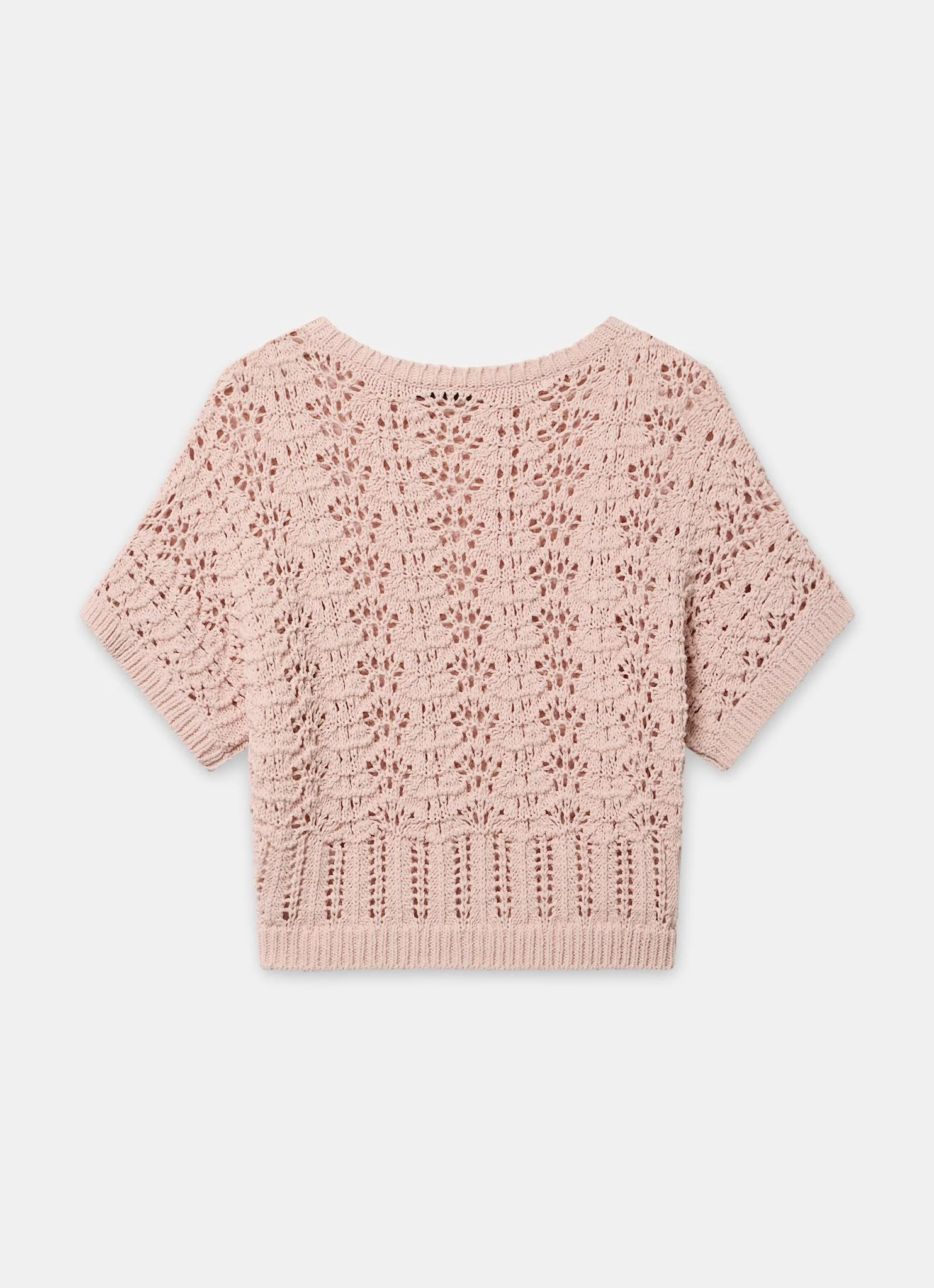Pink Open Stitch Batwing Top - Image 7
