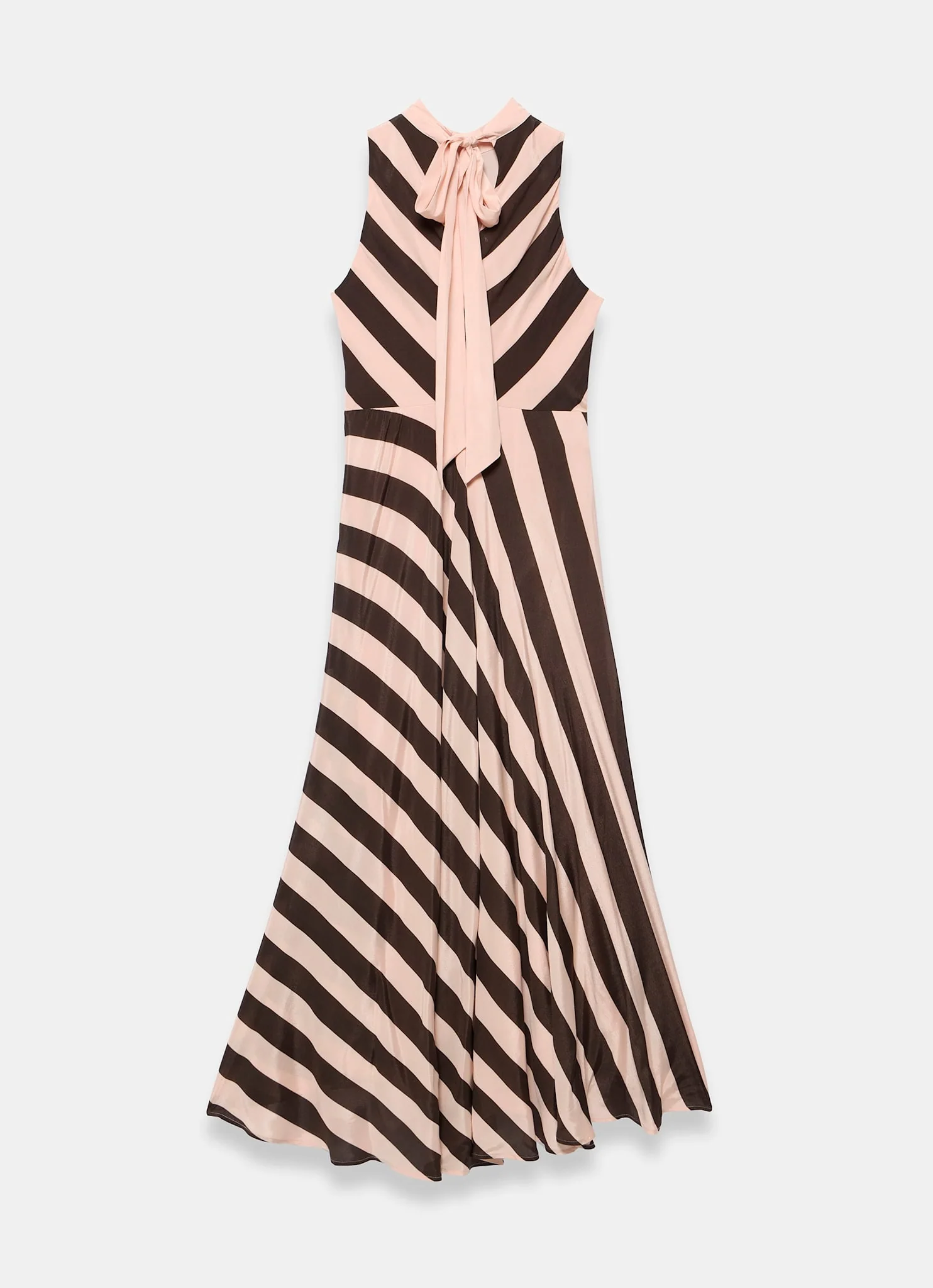 Pink & Brown Striped Halter Maxi Dress - Image 7