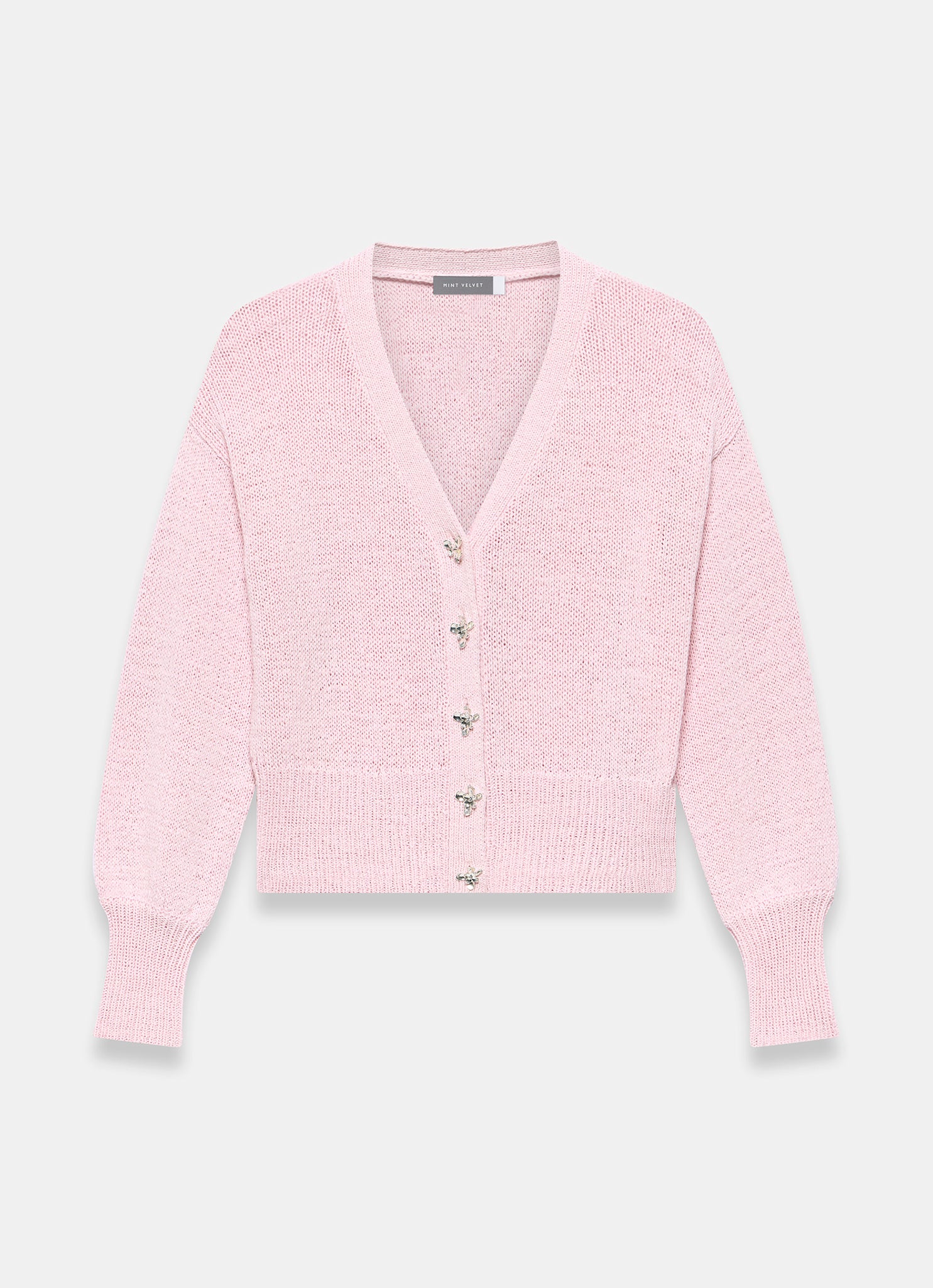 Pink Cotton Blend Cardigan - Image 6