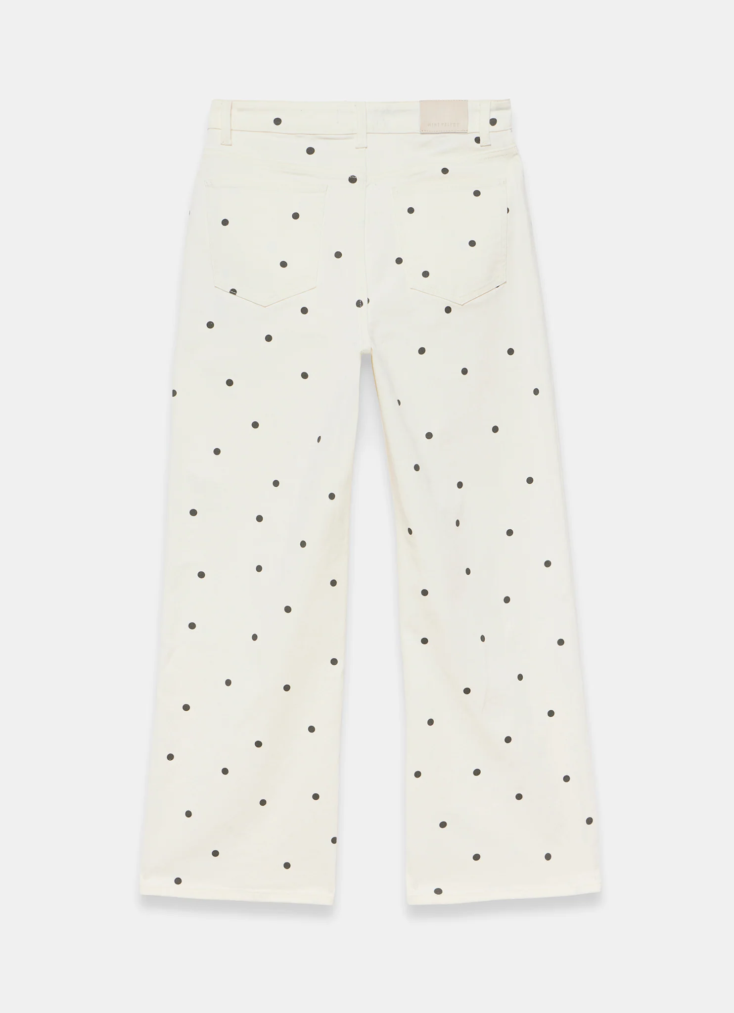Cream Polka Dot Wide Jeans - Image 7