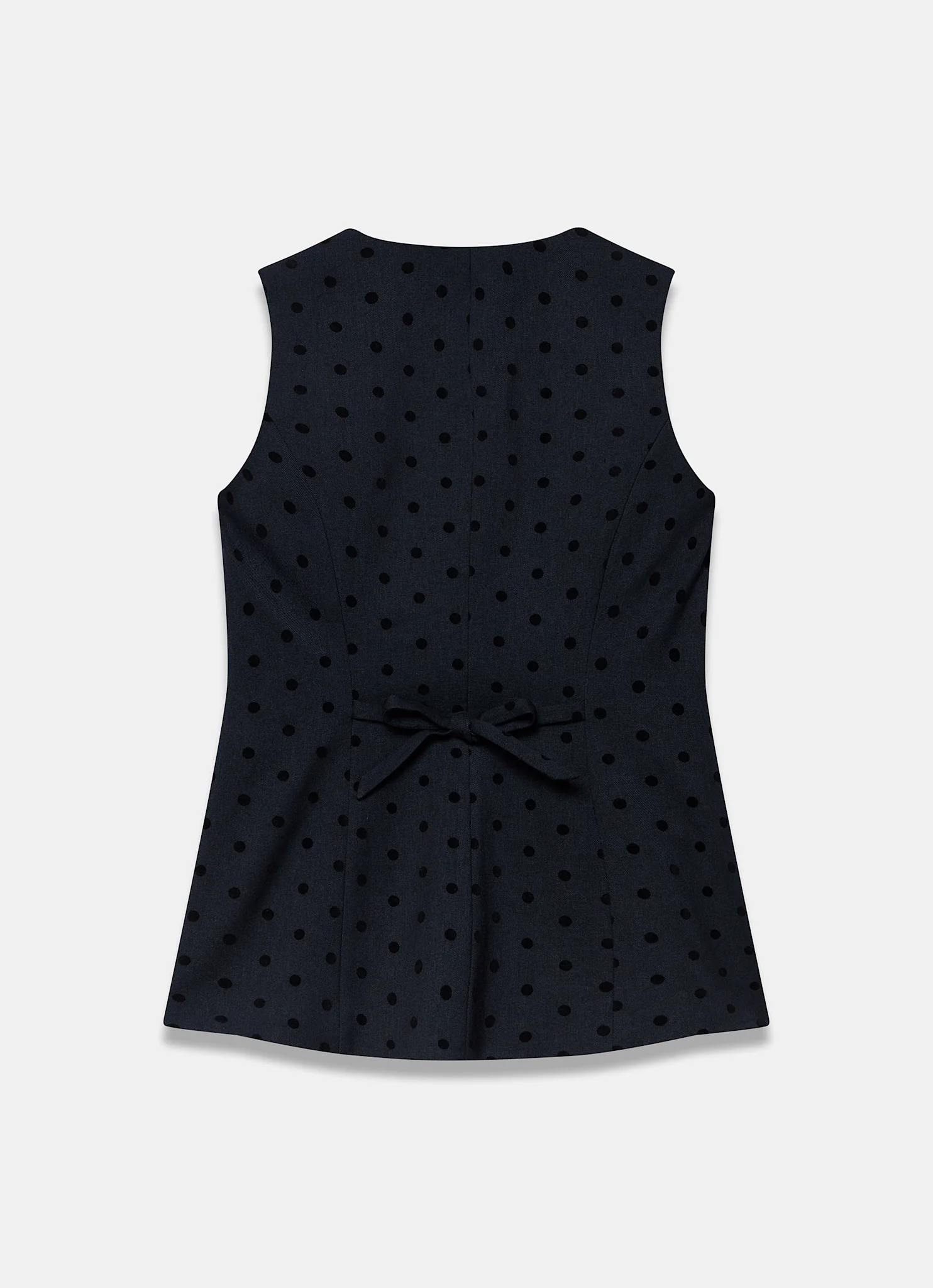 Navy Polka Dot Longline Waistcoat - Image 8