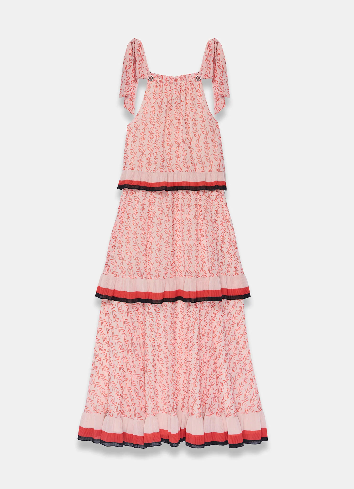Pink Printed Tiered Midaxi Dress - Image 7