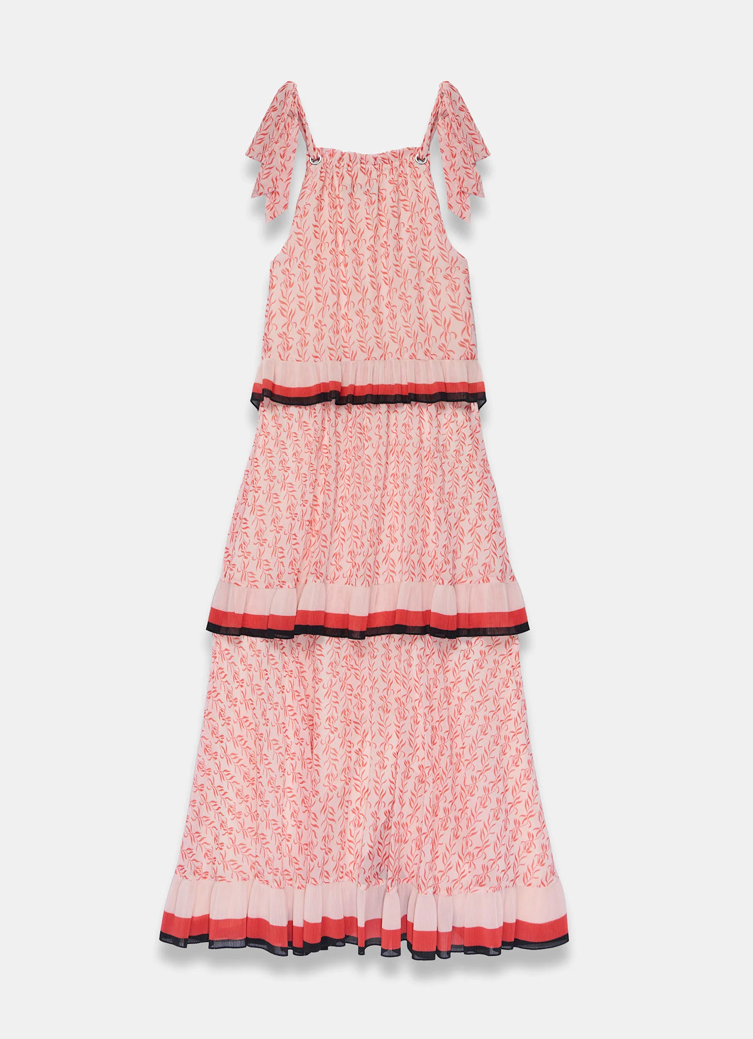 Pink Printed Tiered Midaxi Dress - Image 8
