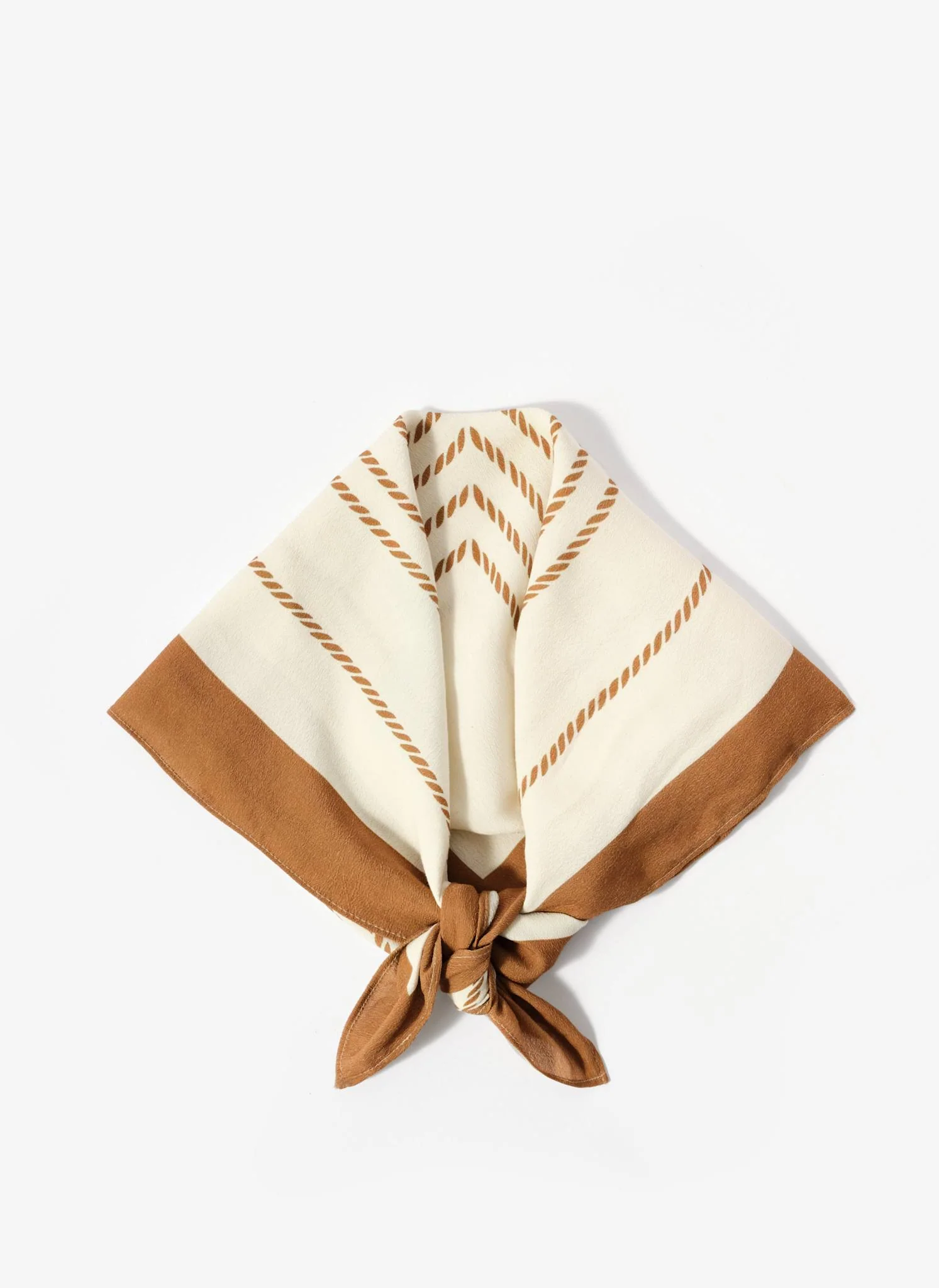 Cream Border Square Neck Scarf - Image 3