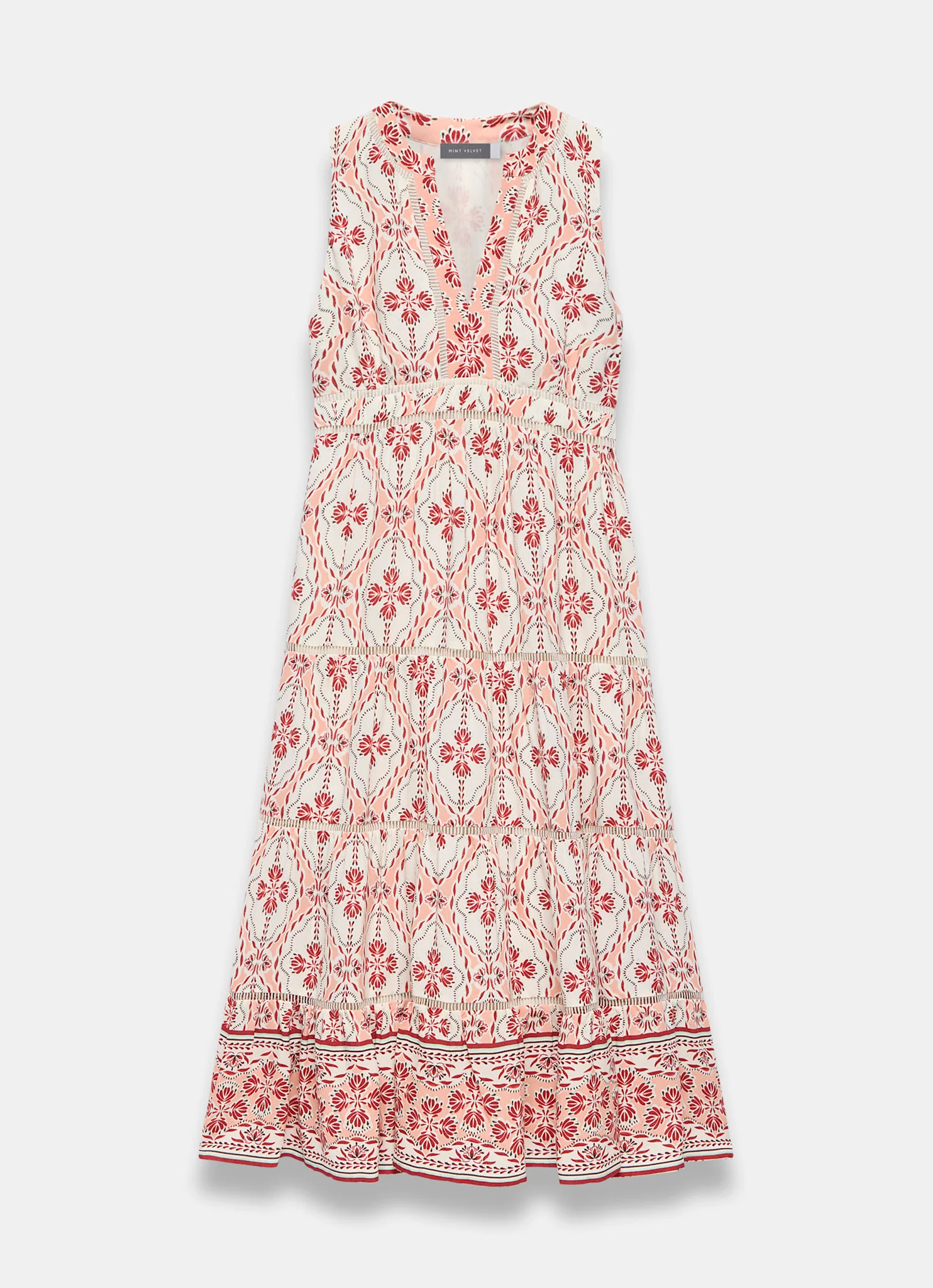 Pink Geo Print Maxi Dress - Image 7