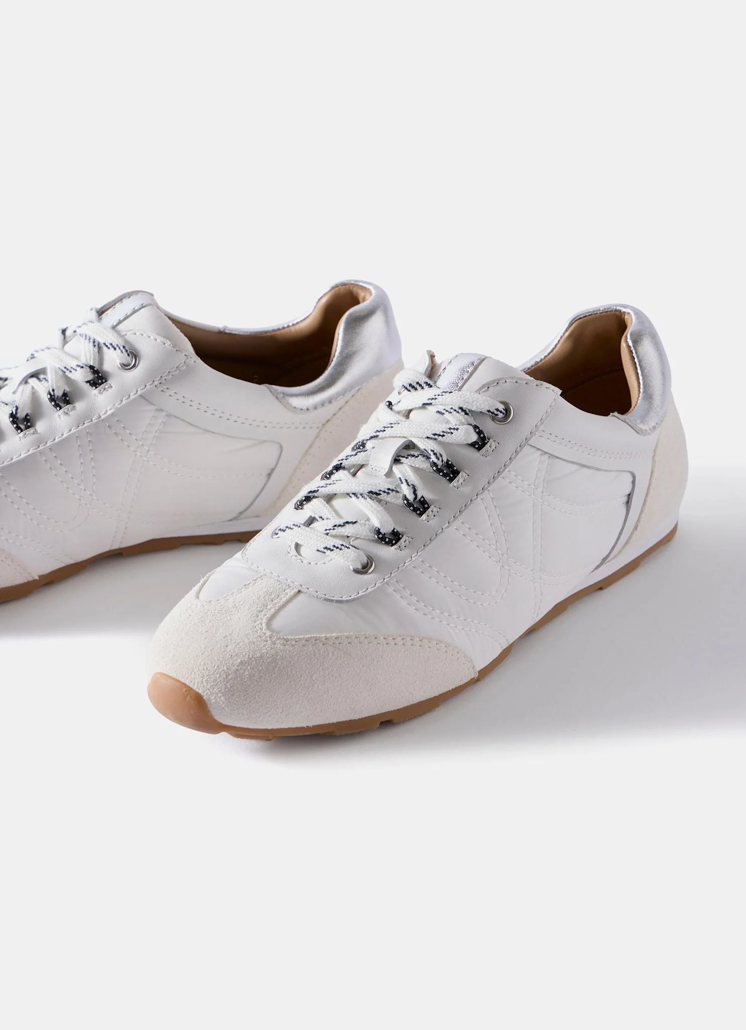 Rach White Suede Detail Trainers - Image 3