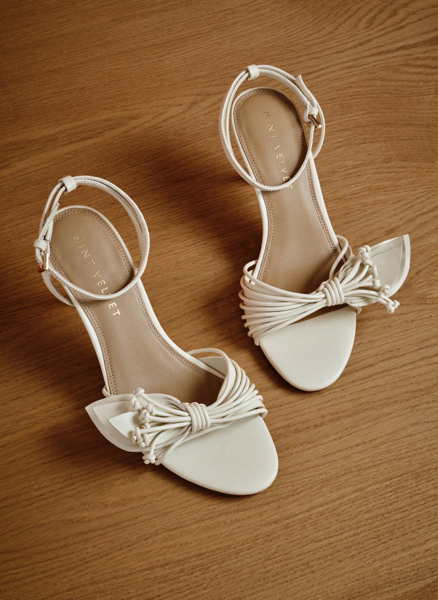Rae Cream Leather Tassel Heeled Sandals - Image 2