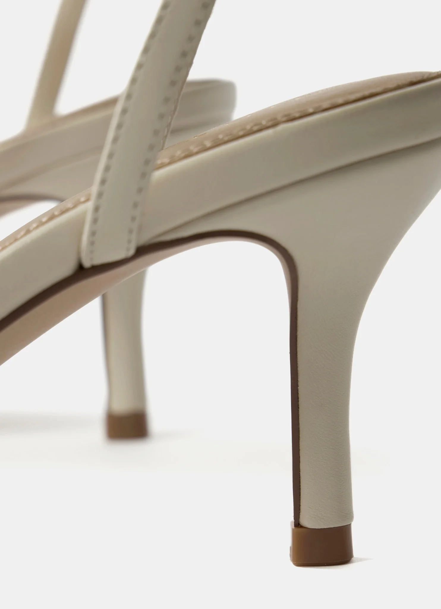 Rae Cream Leather Tassel Heeled Sandals - Image 6