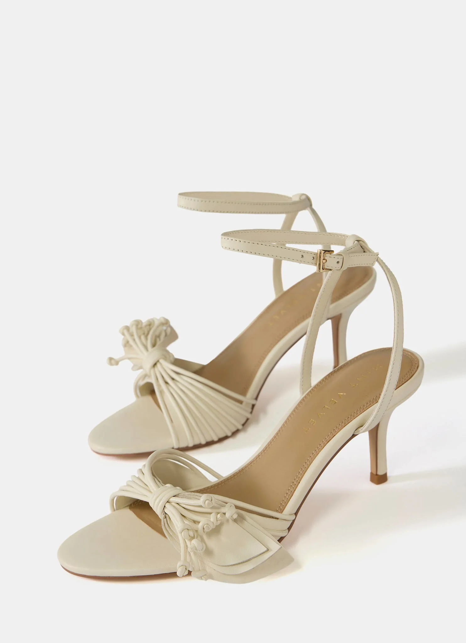 Rae Cream Leather Tassel Heeled Sandals - Image 7