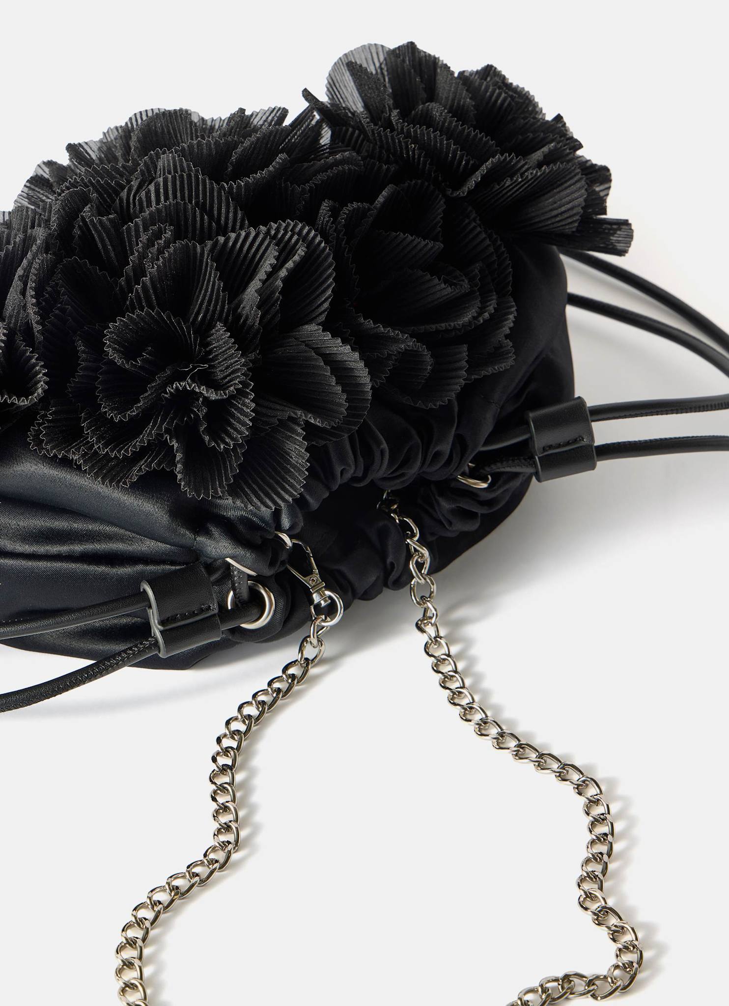 Raya Black Floral Drawstring Bag - Image 4