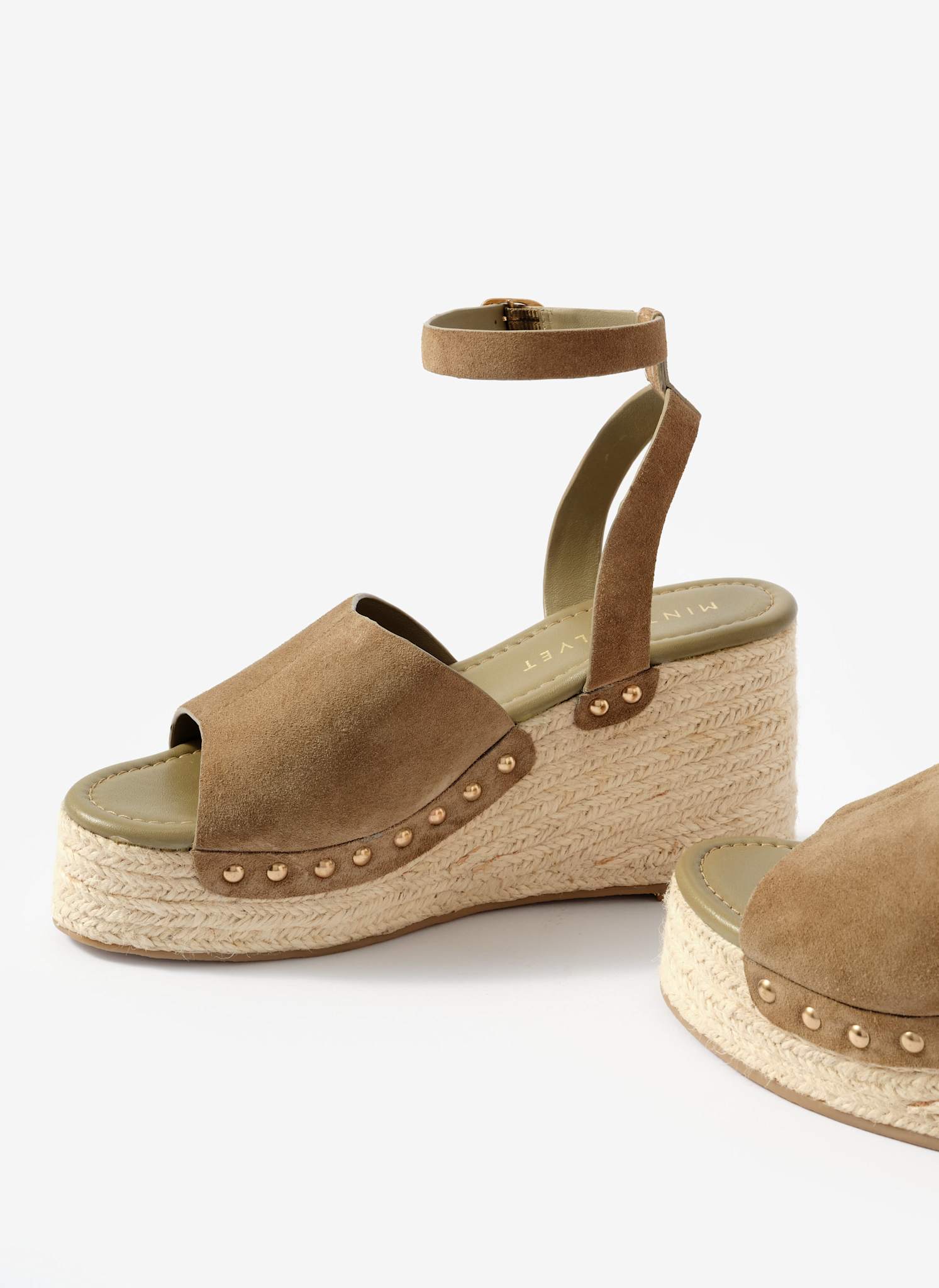 Raya Neutral Suede Espadrille Wedges - Image 3
