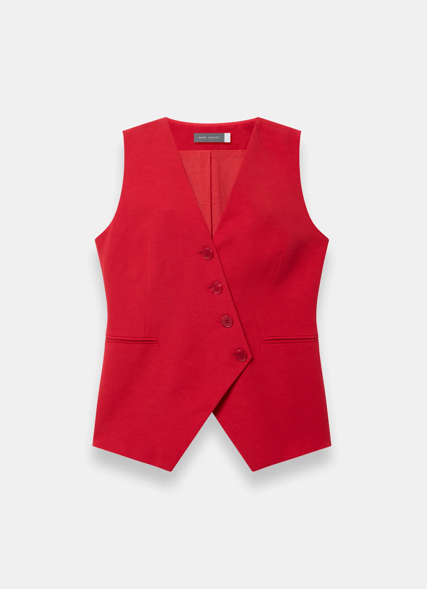 Red Longline Waistcoat - Image 7